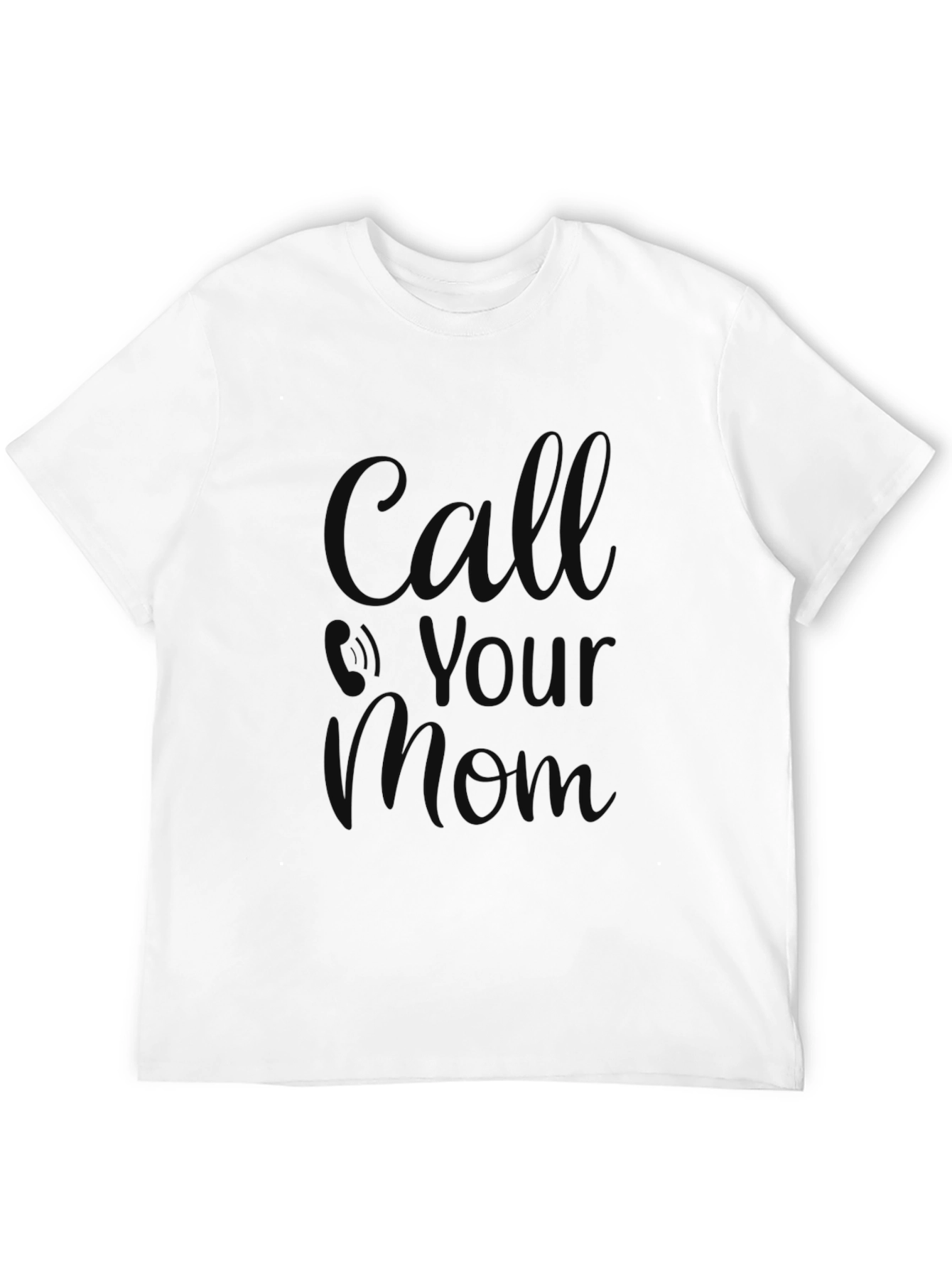 Black Call Your Mom T-Shirt - Black, Soft Cotton Blend view 12
