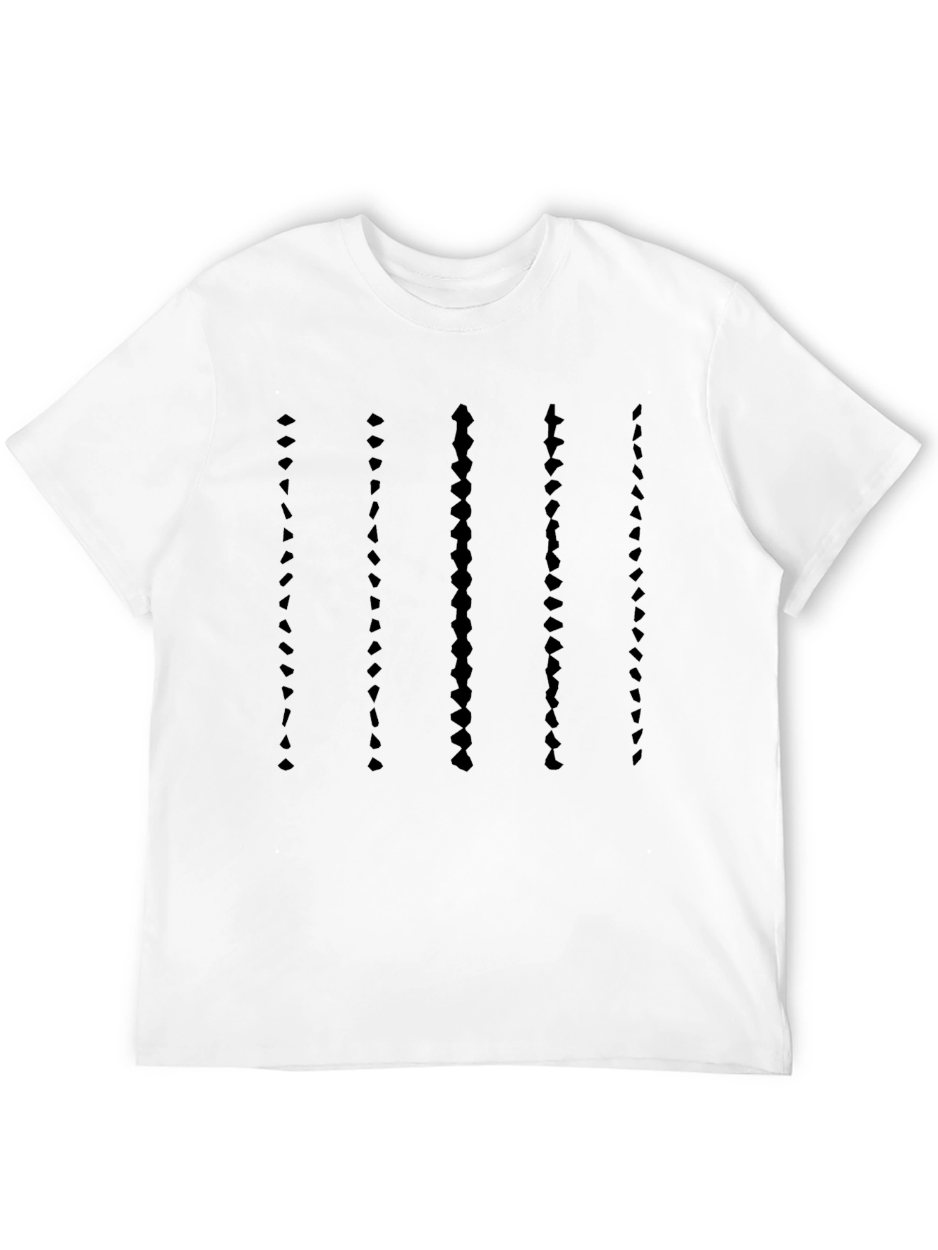 Black Abstract Lines Graphic Tee - Modern Men's Black T-Shirt view 12