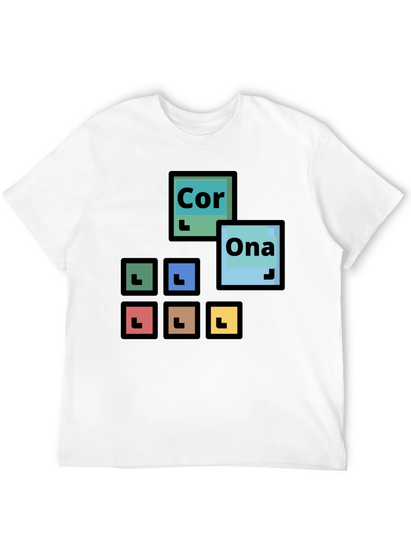 Black Periodic Table Corona T-Shirt - Black Cotton Tee view 12