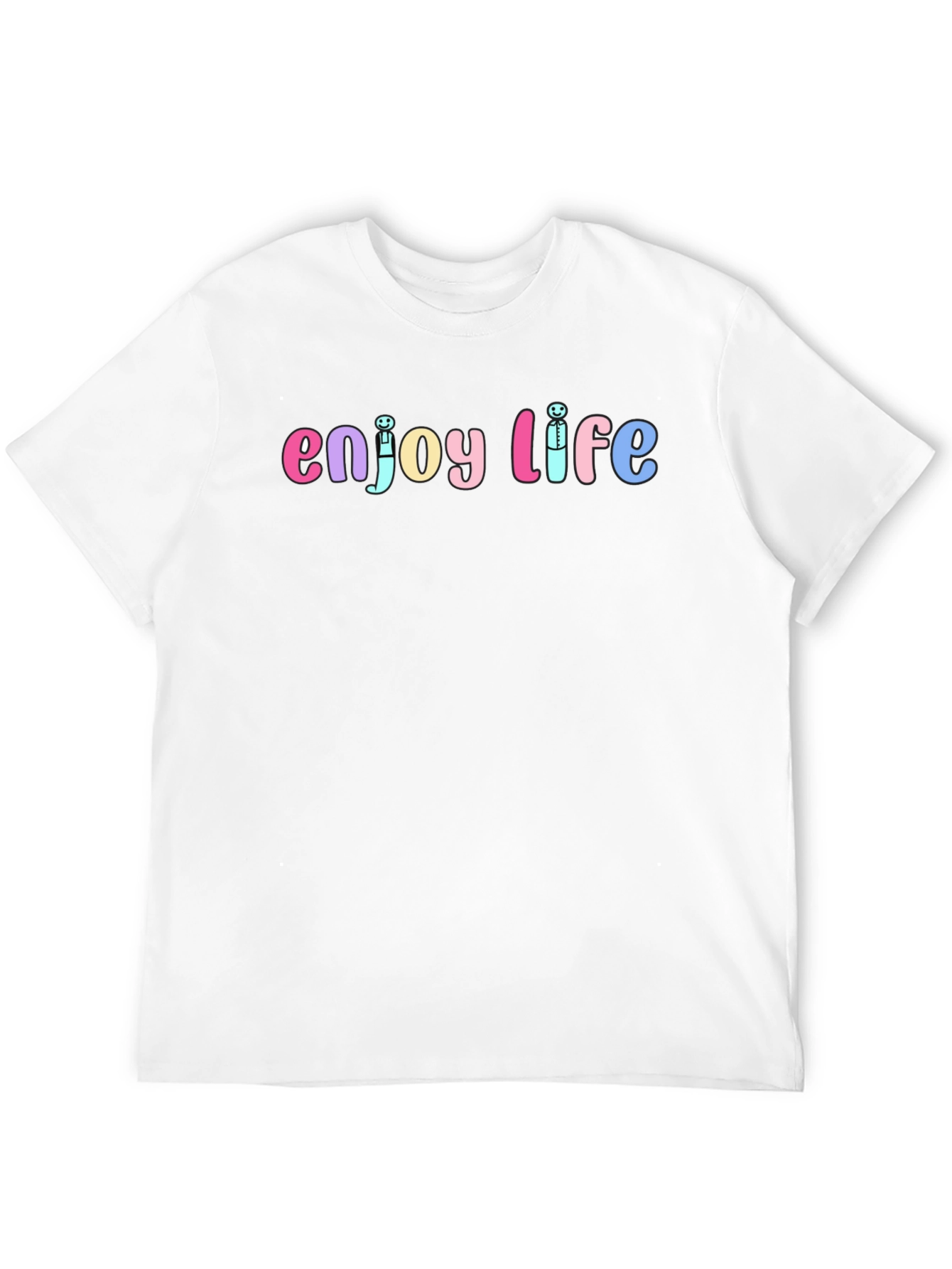 Black Enjoy Life Graphic Tee - Unisex Black Cotton T-Shirt view 12