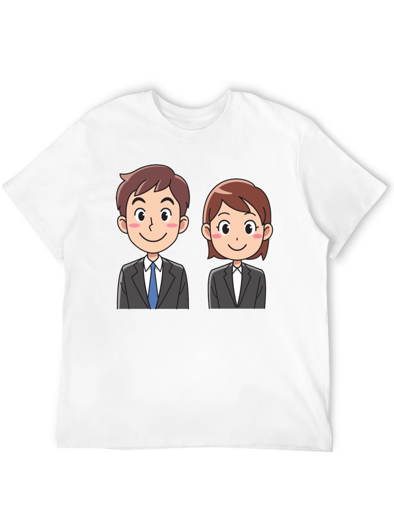 Black Cartoon Business Duo Black T-Shirt view 12