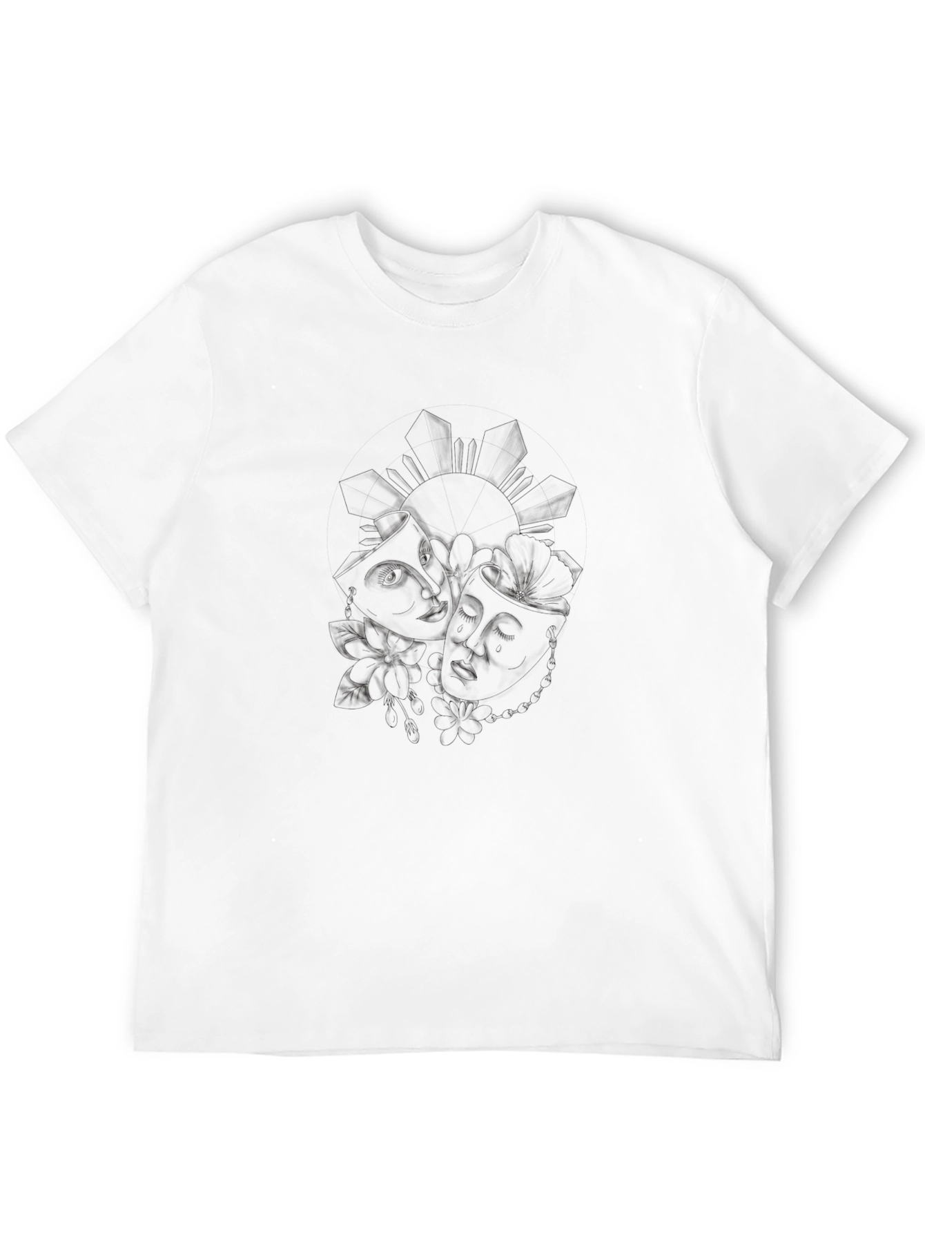 Black Men's Black Graphic Print T-Shirt view 12