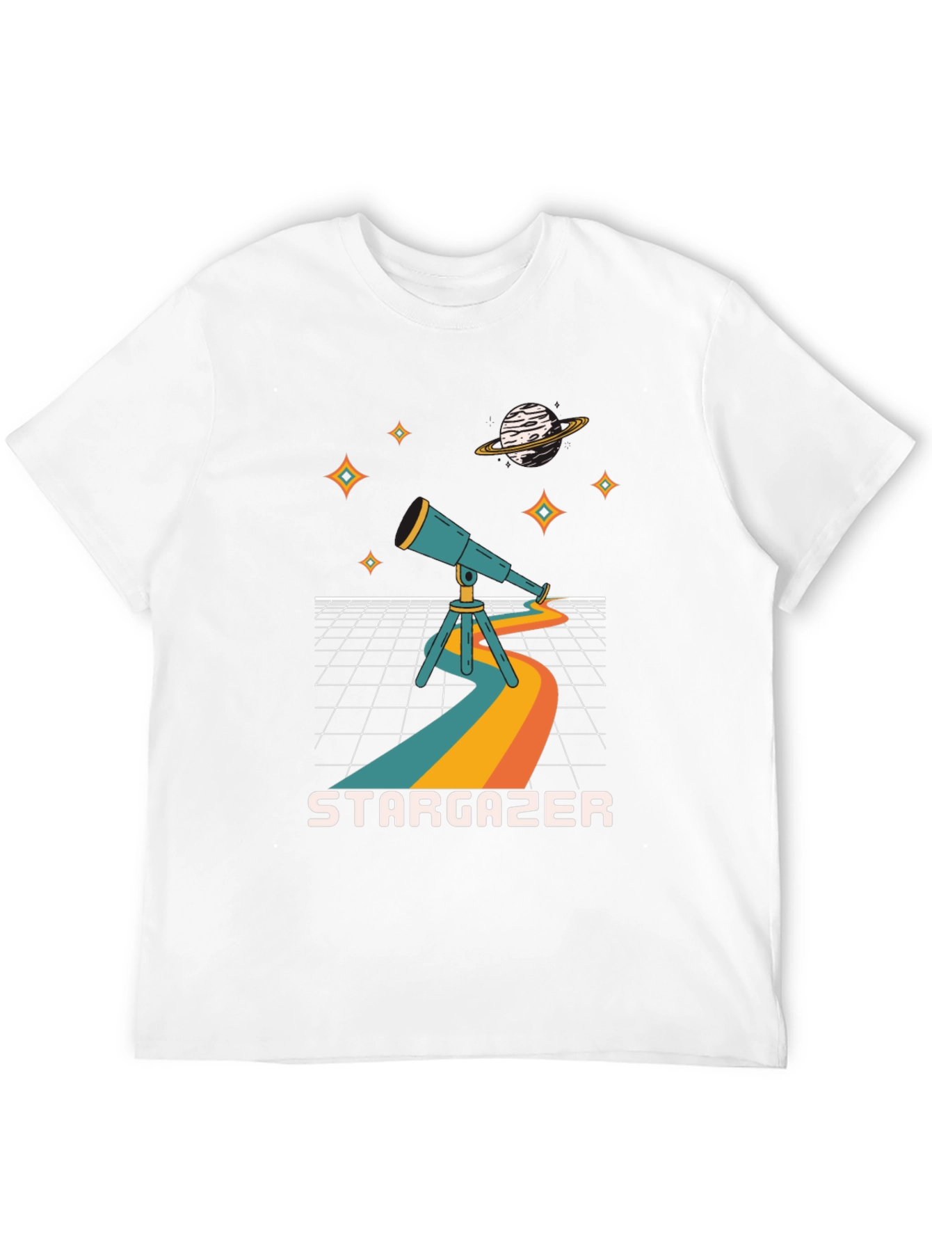 Black Stargazer Graphic Tee - Cosmic Telescope Design view 12