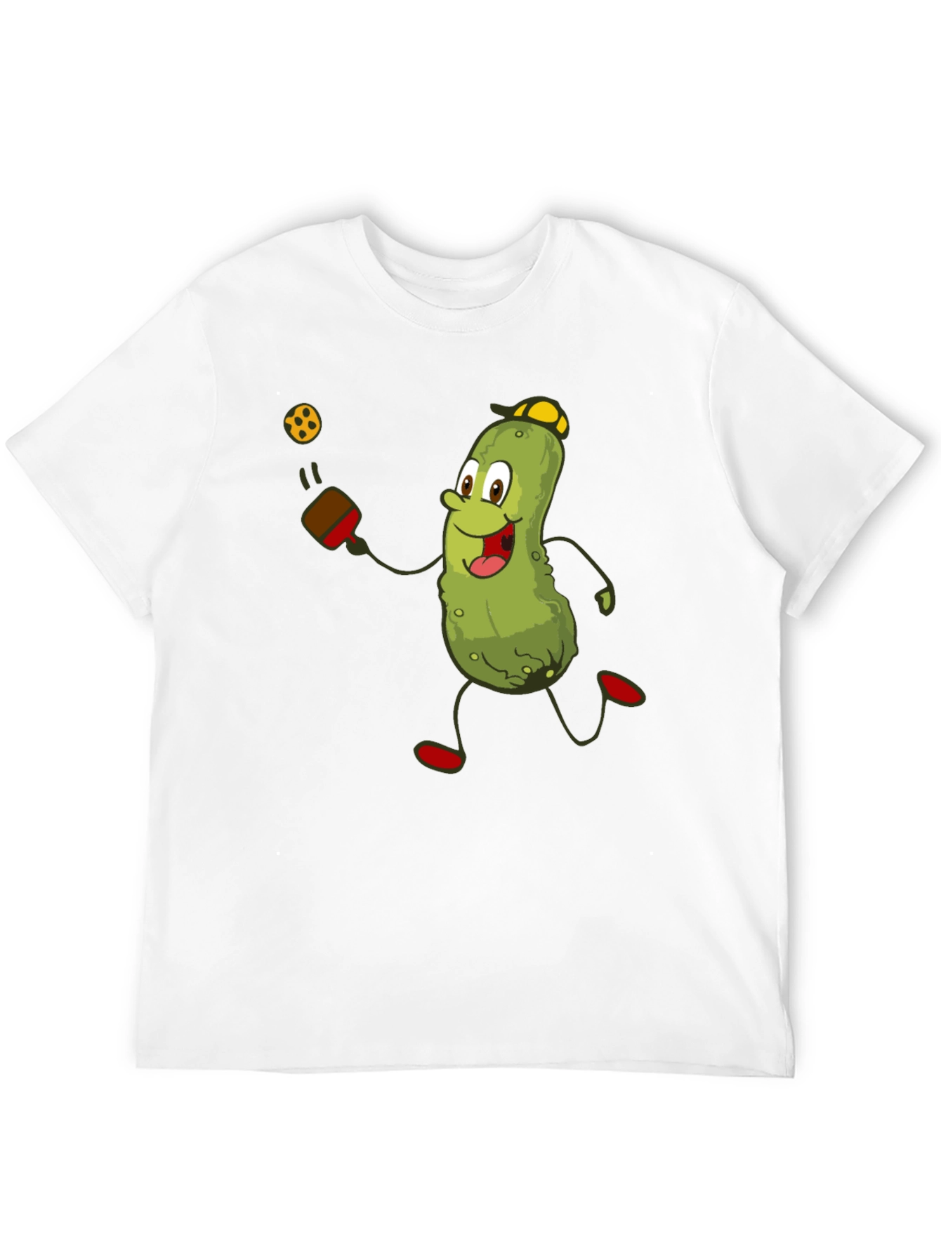Black Pickleball Pickle T-Shirt - Funny Cartoon Player Tee view 12