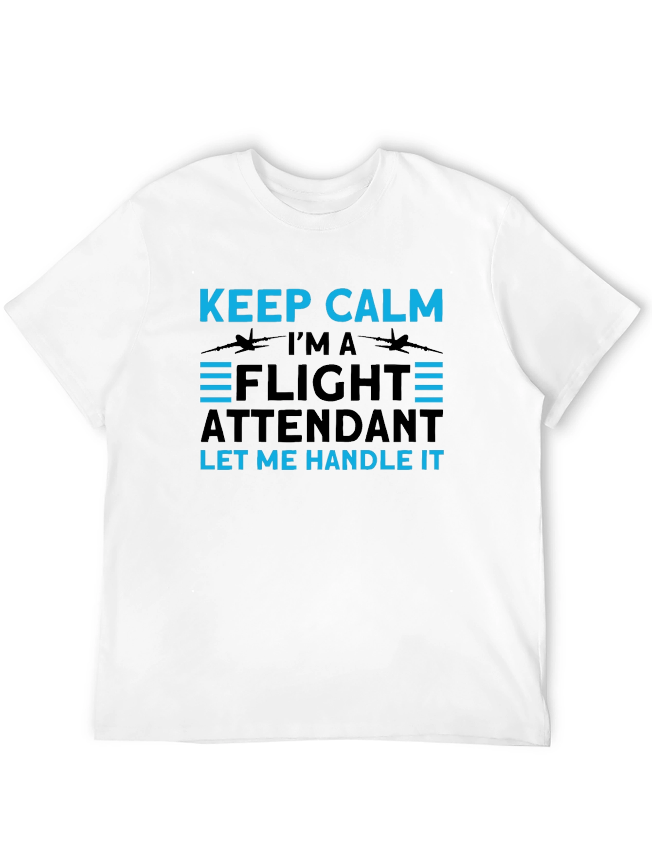 Black Keep Calm Flight Attendant Black Tee view 12