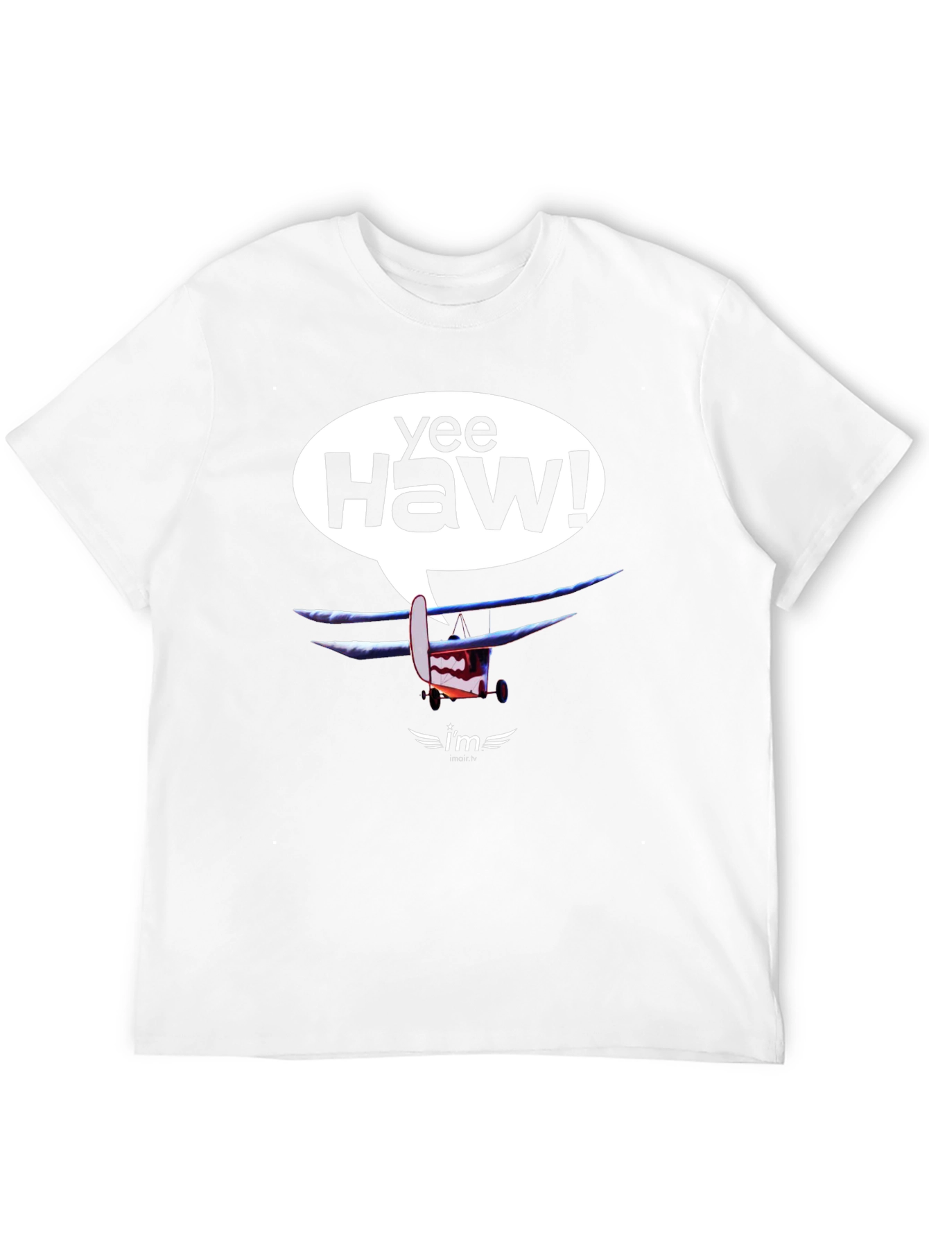 Black Yee Haw! Cartoon Airplane Graphic Tee view 12