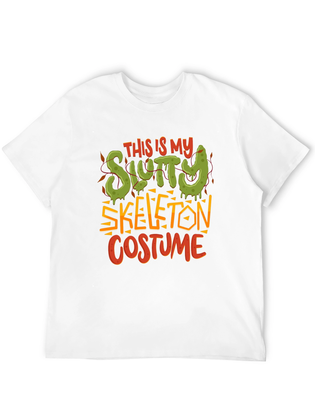 Black Slutty Skeleton Costume Graphic T-Shirt view 12