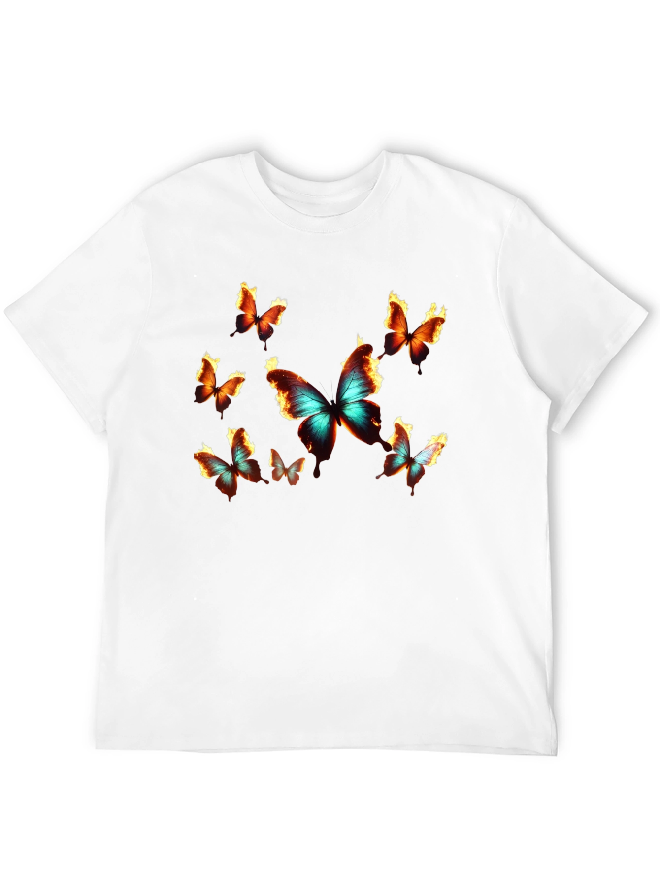 Black Butterfly Graphic Print Crew Neck T-Shirt view 12