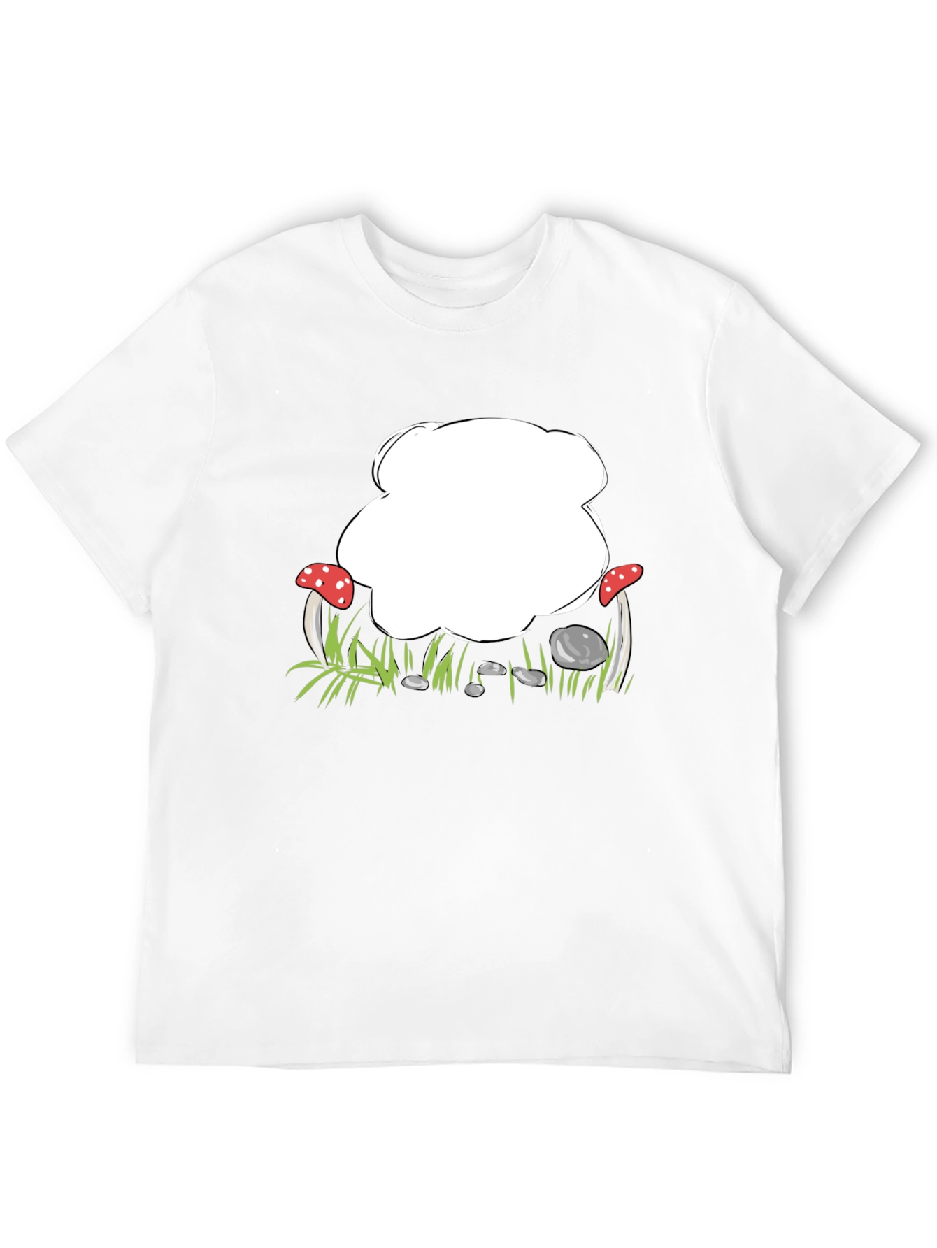 Black Mushroom Patch Graphic Black T-Shirt view 12