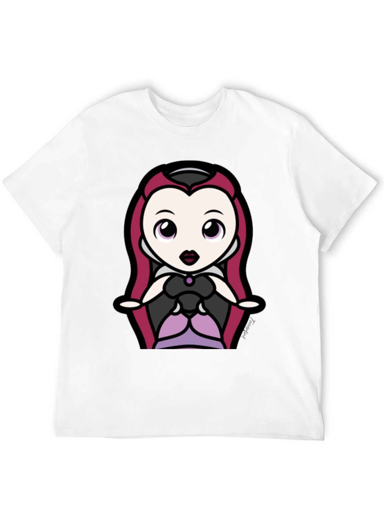 Black Cute Cartoon Villain Tee - Black Cotton view 12