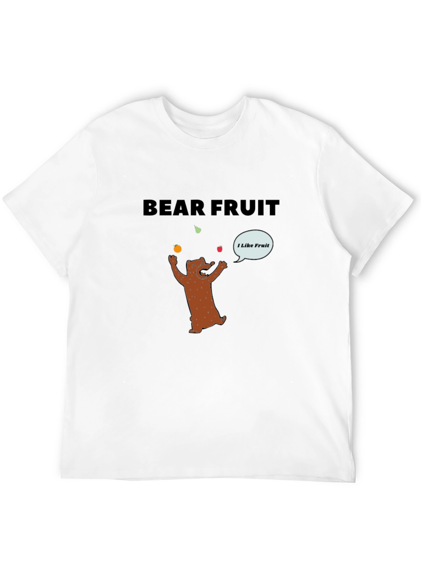 Black Bear Fruit Graphic Tee - Funny Cartoon Bear Design view 12