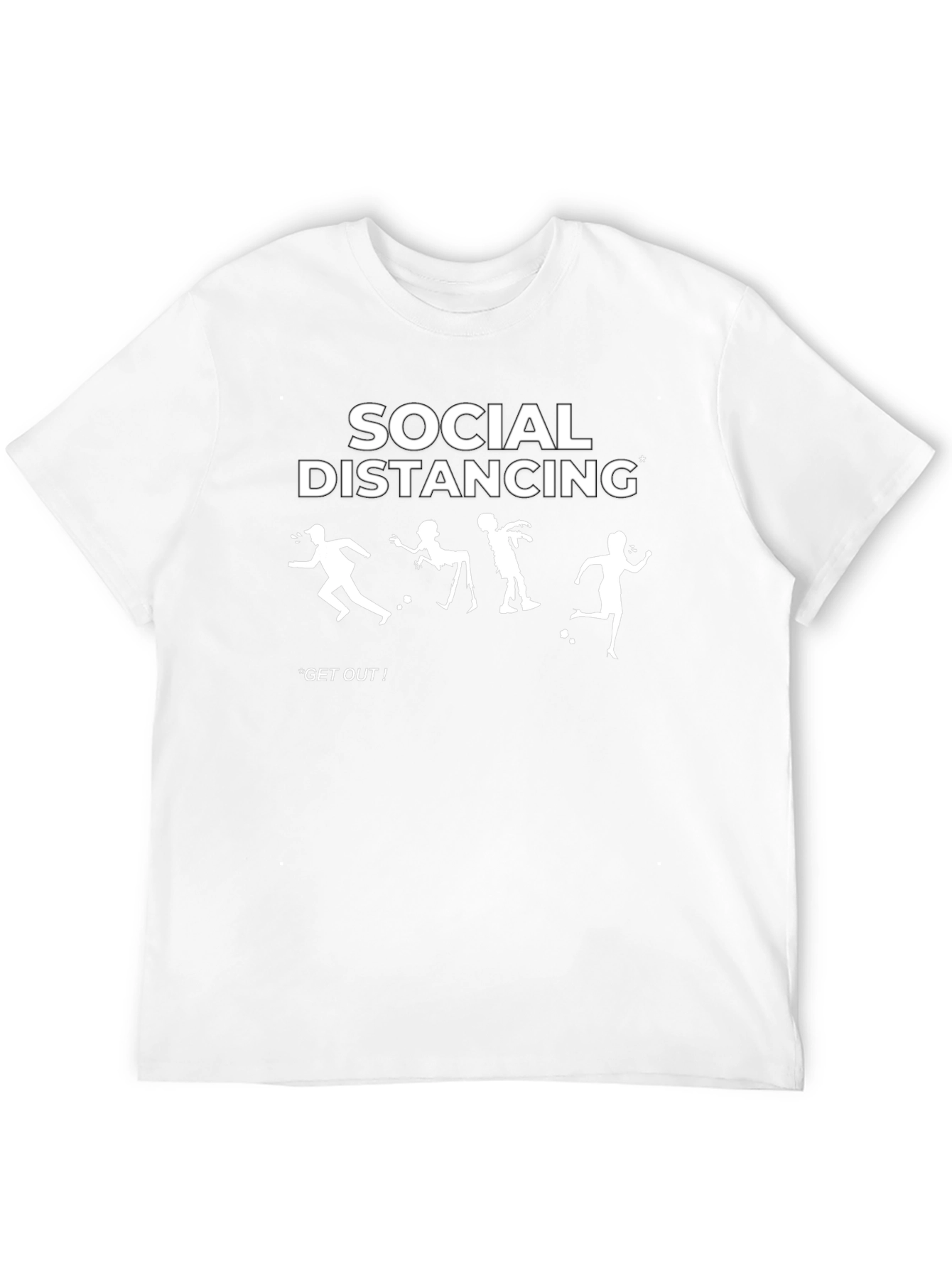 Black Social Distancing Zombie Graphic Black T-Shirt view 12