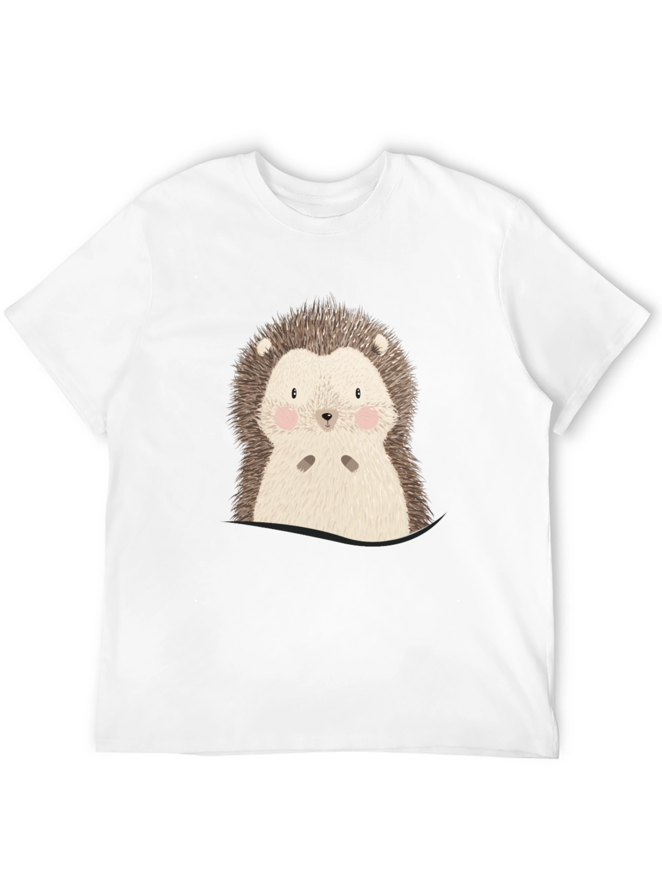 Black Cute Hedgehog Graphic Tee - Soft Cotton Blend view 12