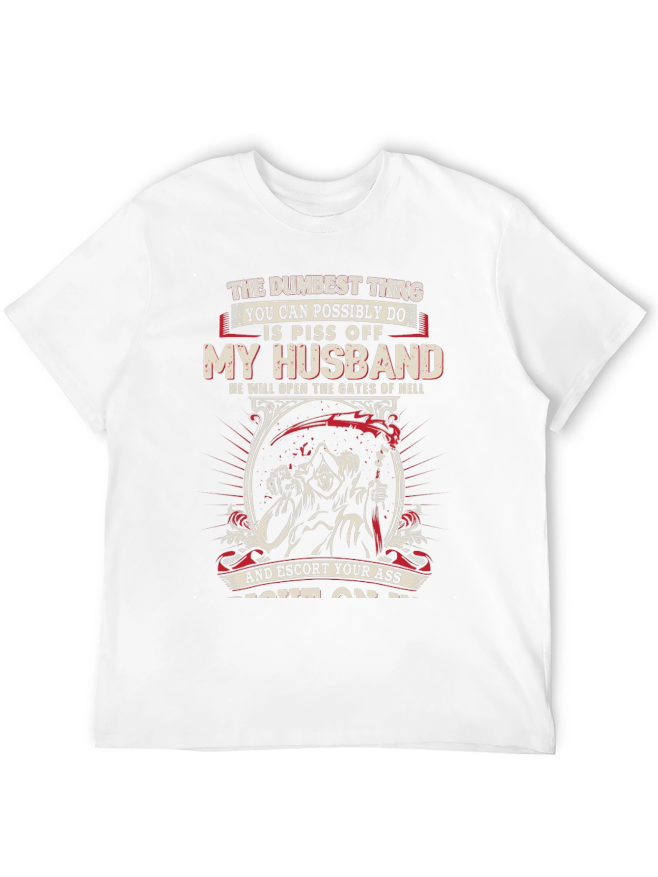 Black Piss Off My Husband Novelty Graphic T-Shirt view 12