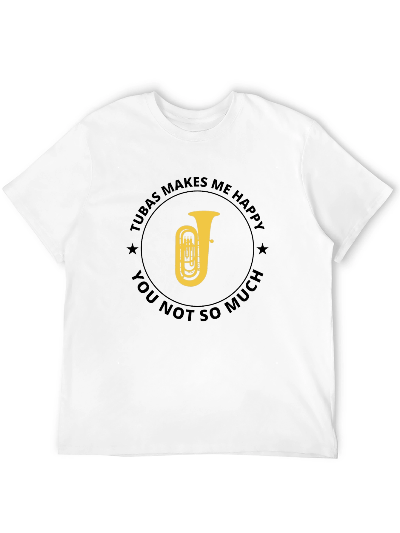 Black Tuba Makes Me Happy Graphic T-Shirt view 12