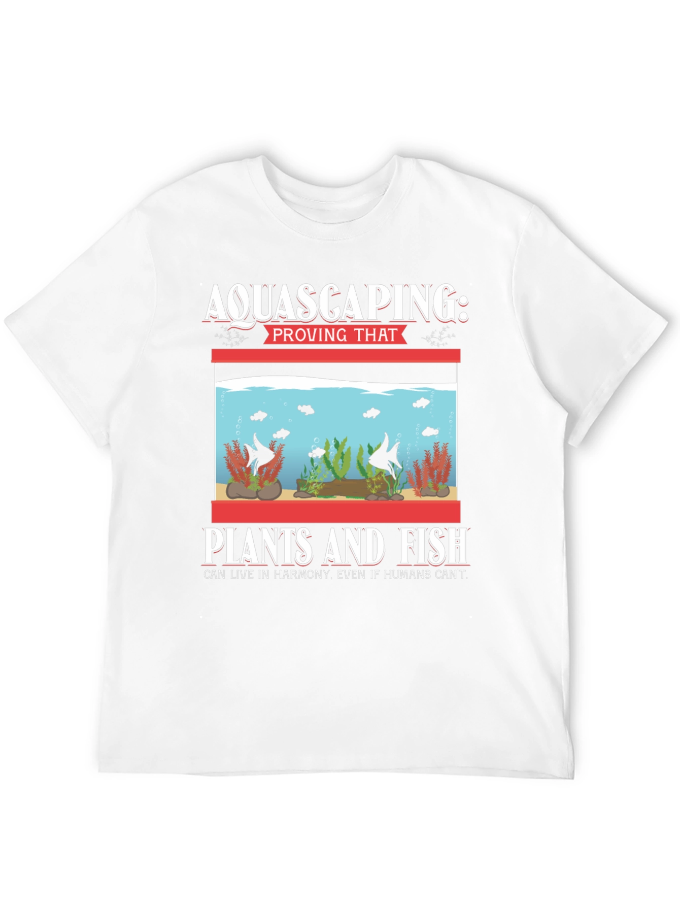 Black Aquascaping Fish & Plants Harmony T-Shirt view 12