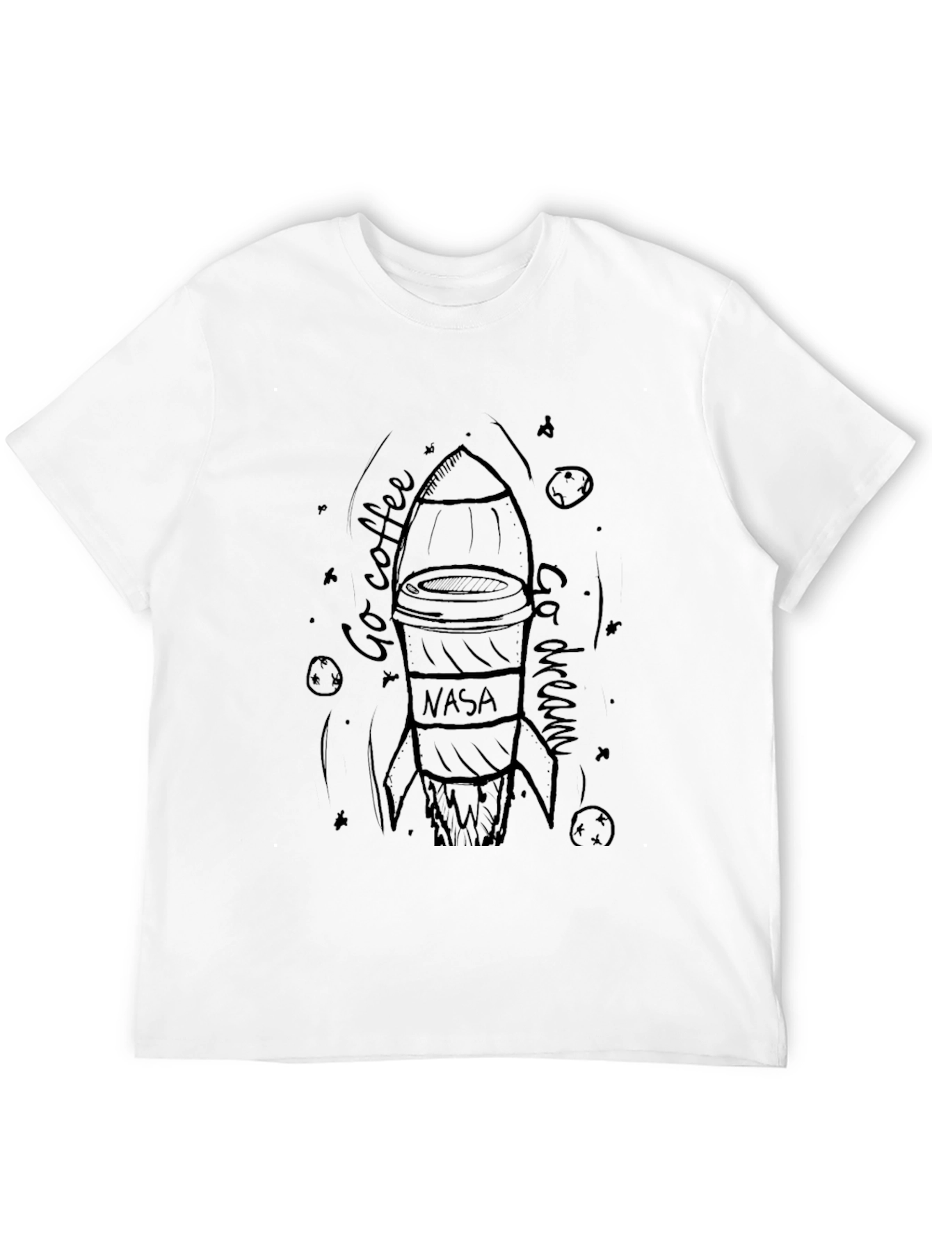 Black NASA Coffee Rocket T-Shirt - Blast Off Your Day! view 12