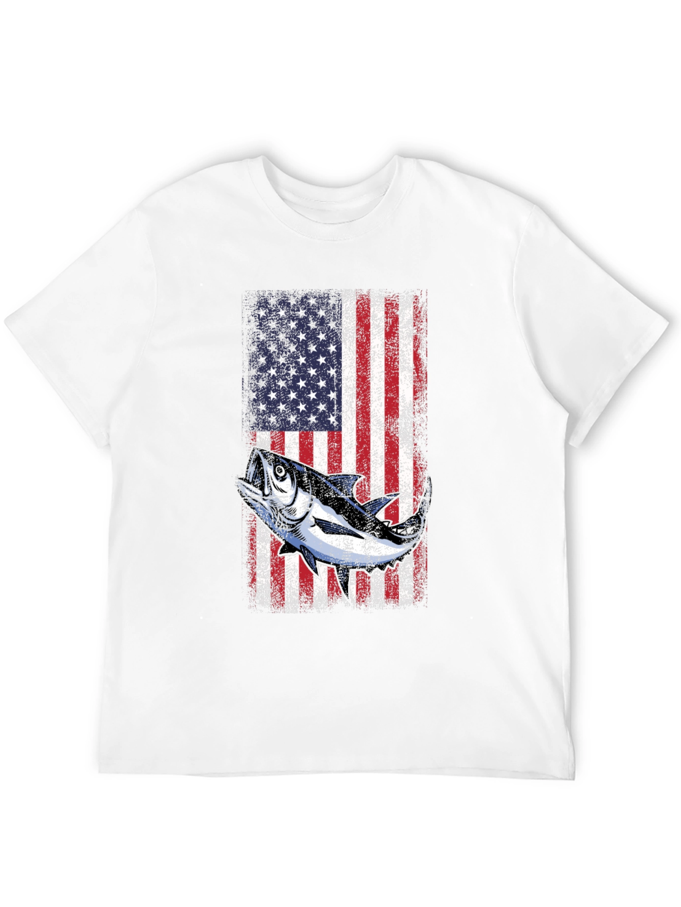 Black American Flag Tuna Fishing T-Shirt view 12