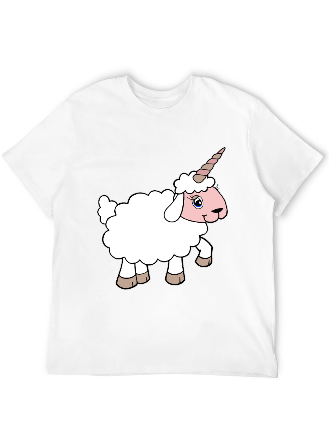 Black Unicorn Sheep Graphic Tee - Black Cotton T-Shirt view 12