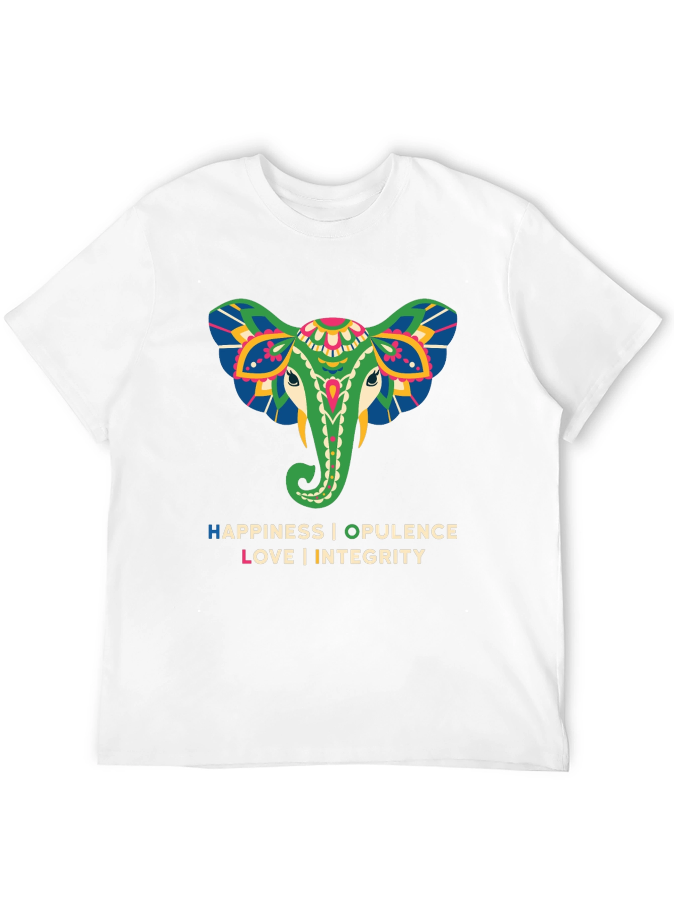 Black Elephant Graphic Tee: Happiness, Opulence, Love & Integrity view 12