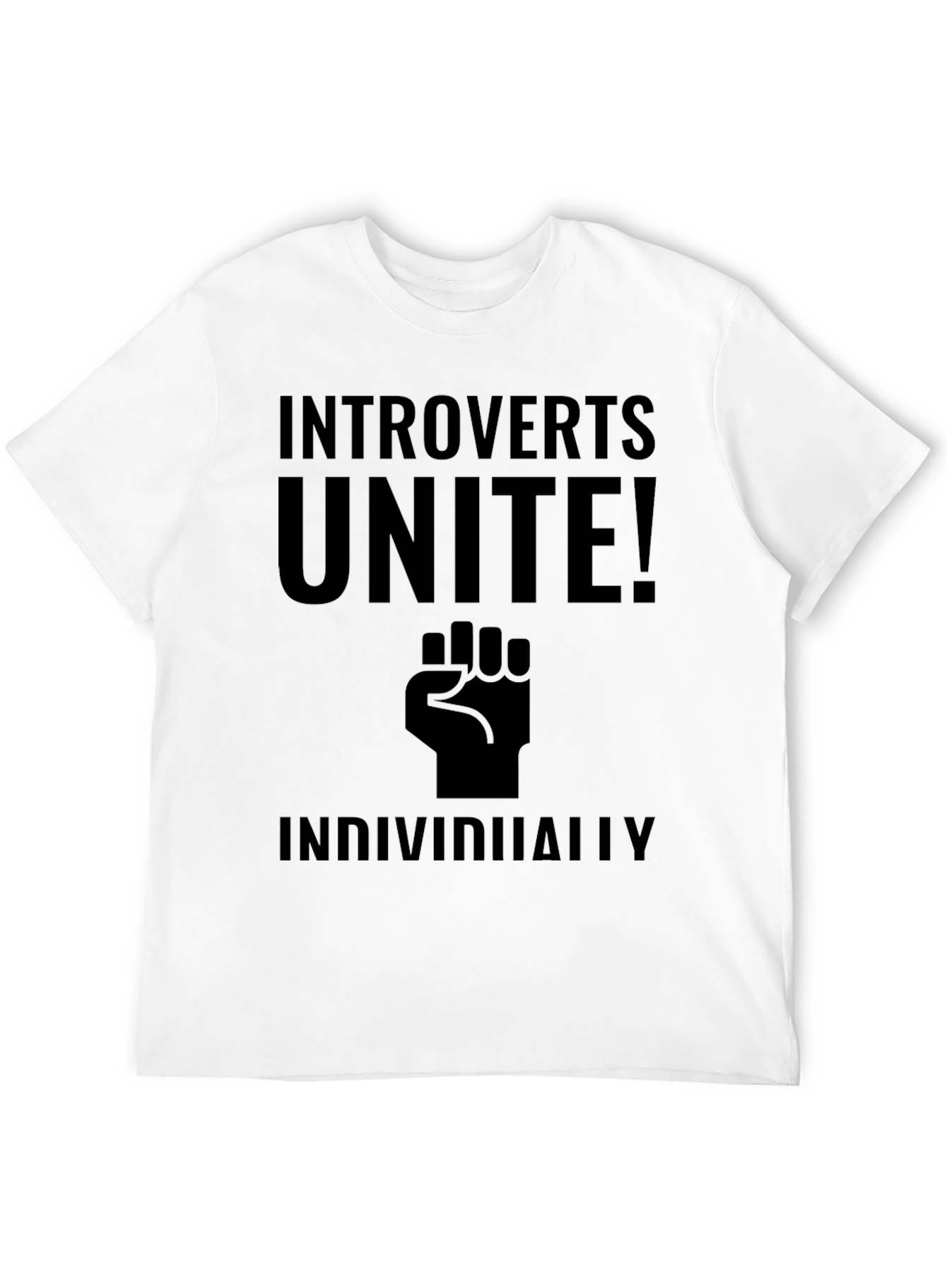 Black Introverts Unite! Funny Graphic T-Shirt view 12