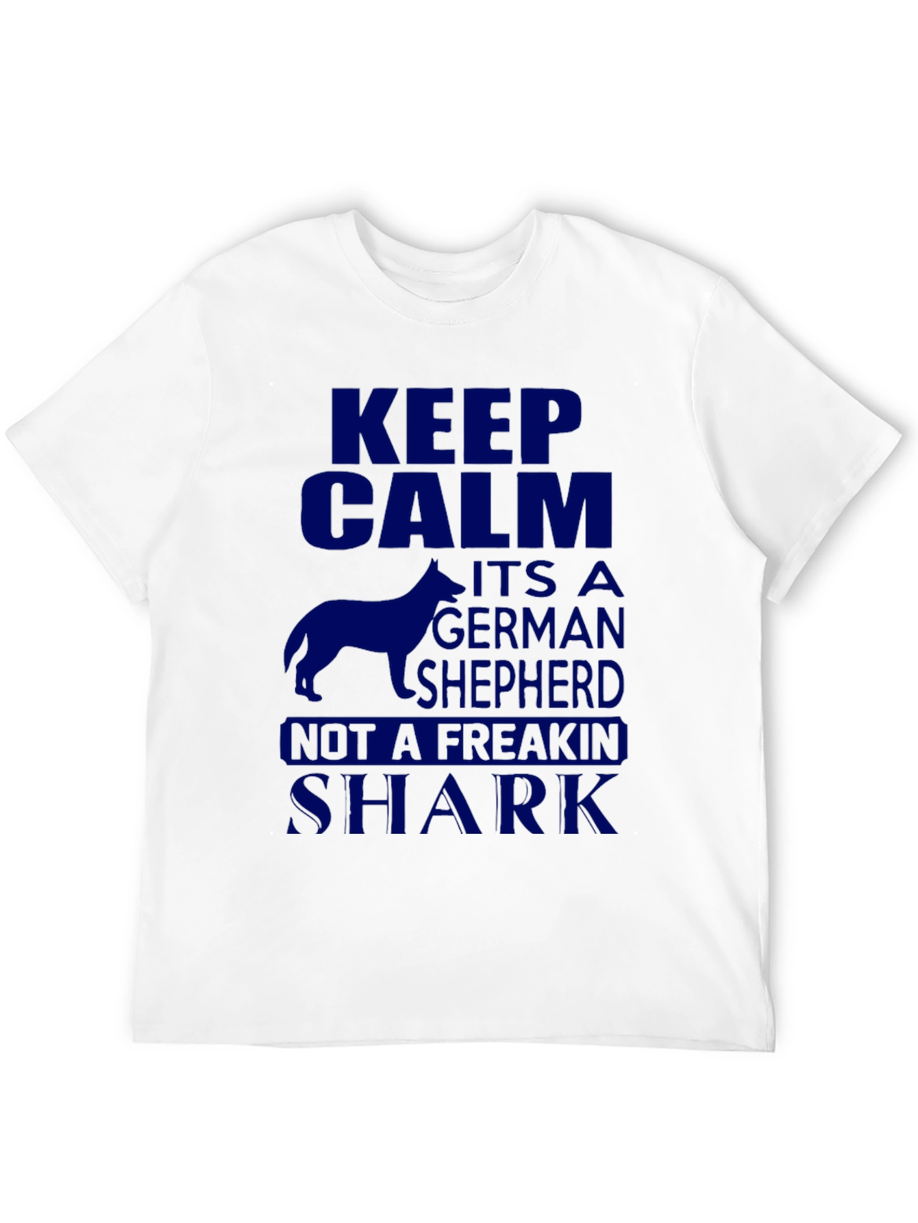Black Keep Calm German Shepherd Novelty T-Shirt view 12