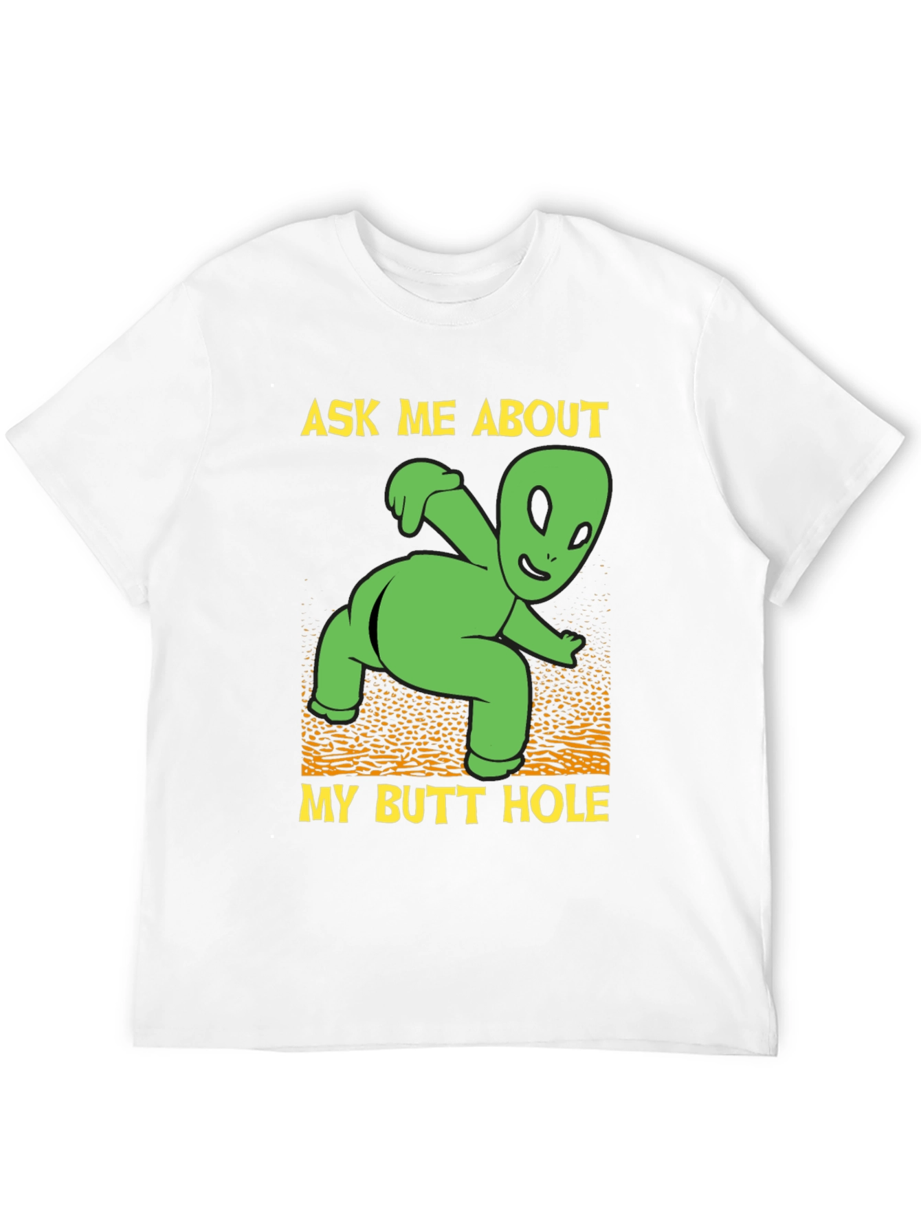 Black Ask Me About My Butt Hole Alien Graphic T-Shirt view 12
