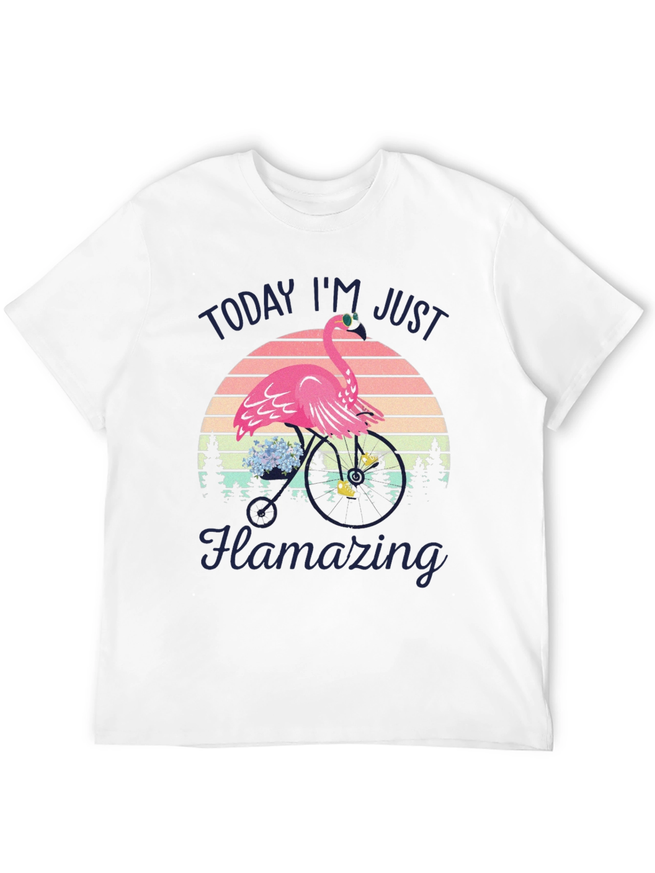 Black Flamazing Flamingo on Bike T-Shirt - Quirky Graphic Tee view 12