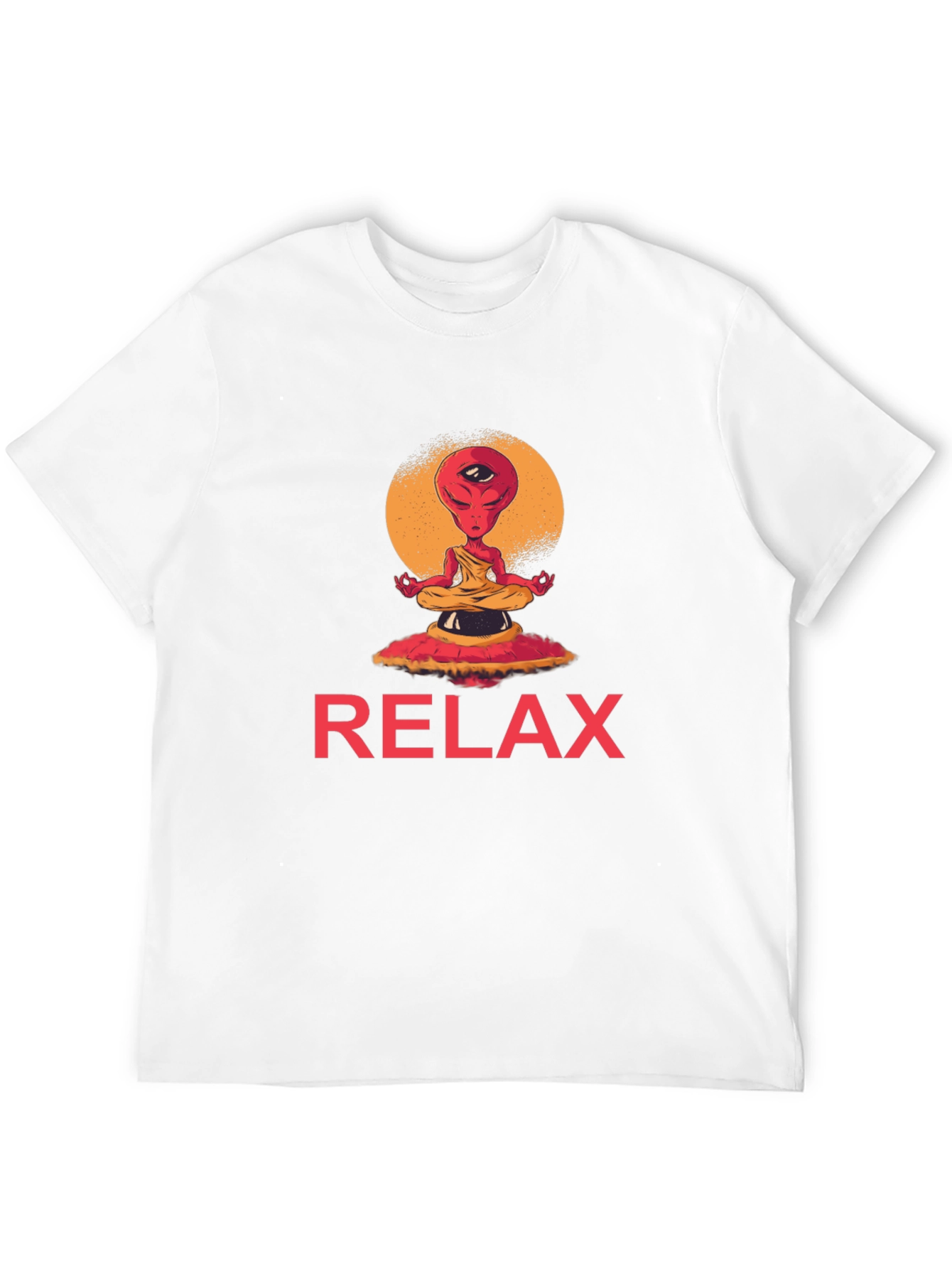Black Relax Alien Meditation Graphic Tee view 12