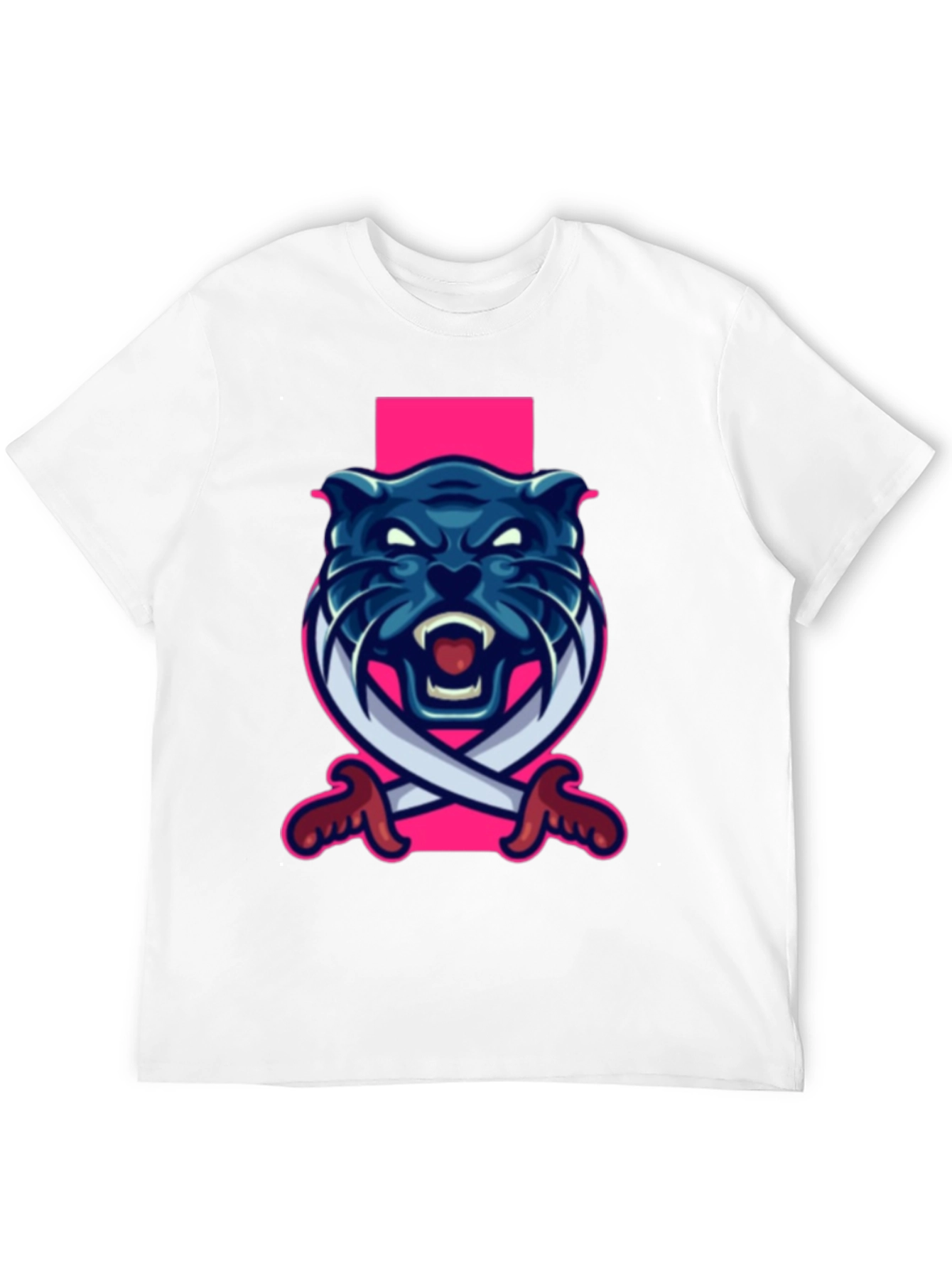 Black Black T-Shirt with Blue Panther Sword Graphic view 12