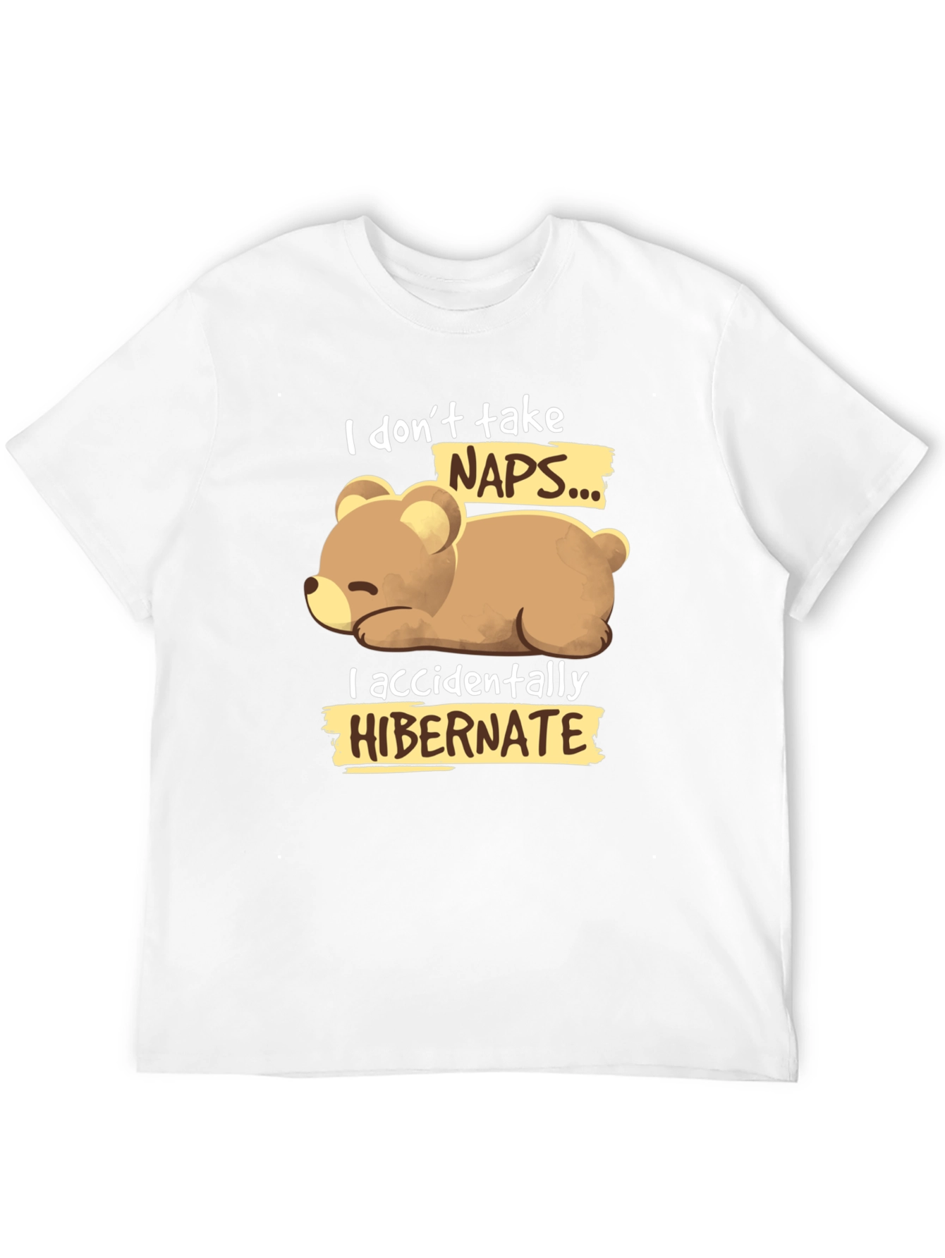 Black Funny Bear Hibernation T-Shirt - Novelty Sleep Tee view 12
