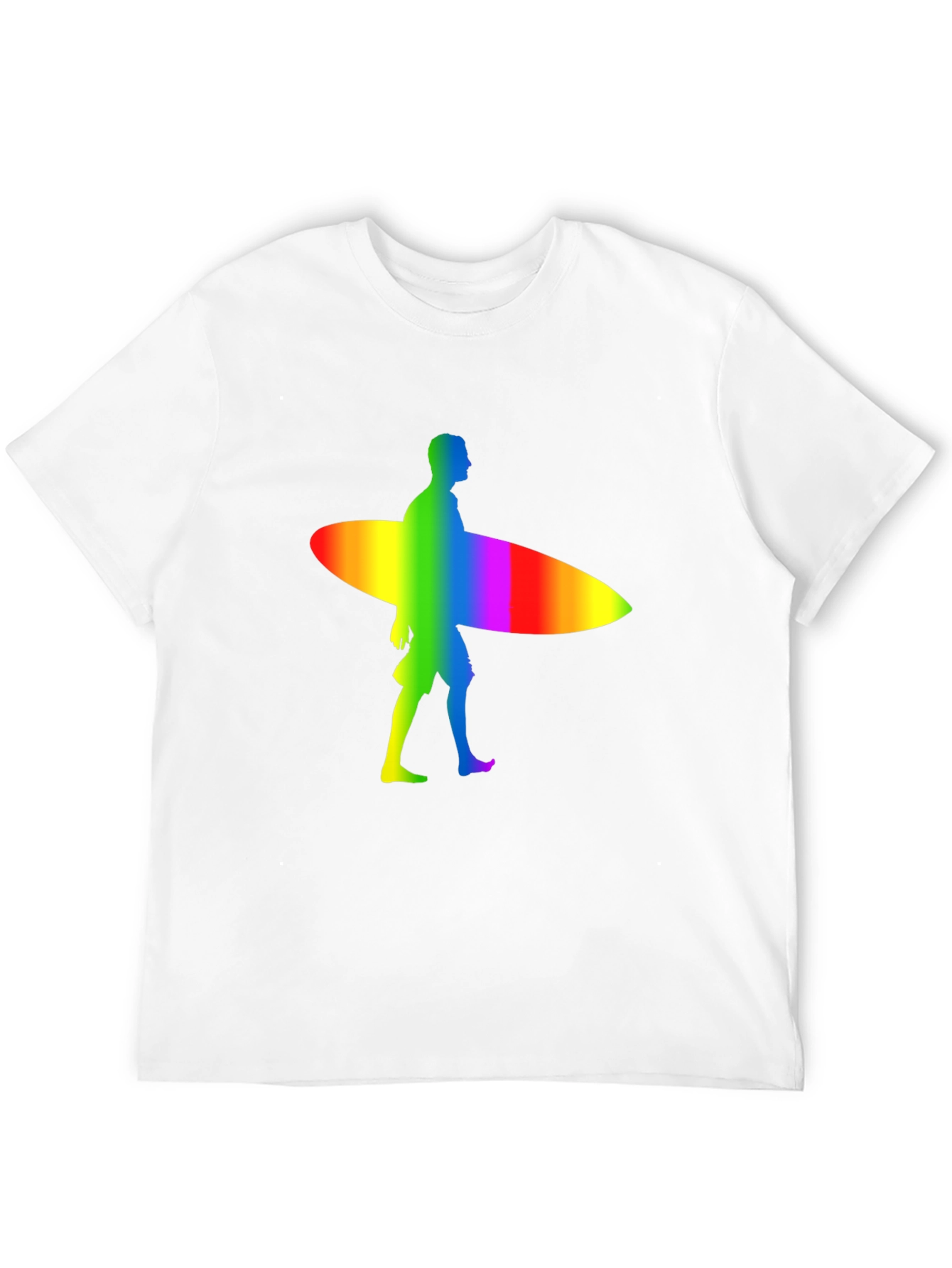 Black Rainbow Surfer Graphic Tee - Black Cotton Comfort view 12