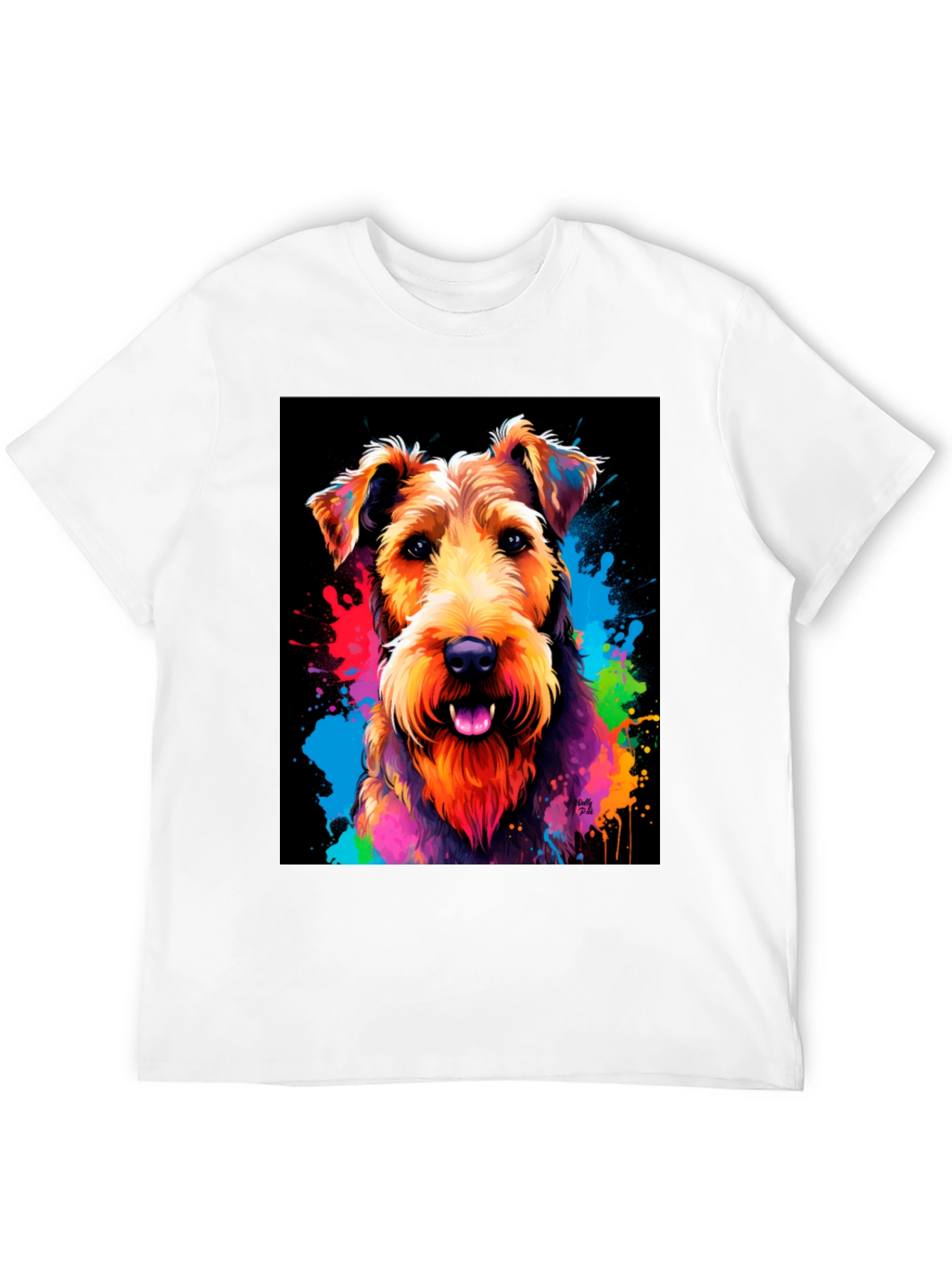 Black Colorful Dog Graphic T-Shirt view 12