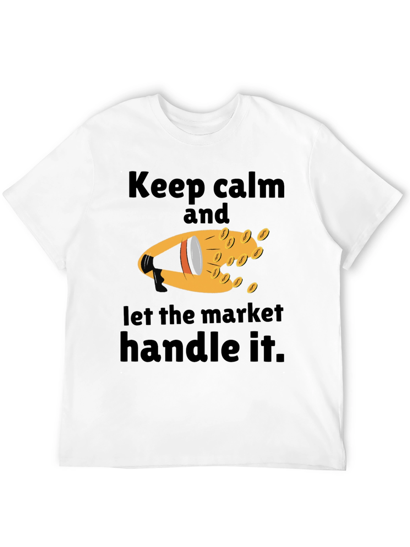 Black Keep Calm Market Handle Black Graphic Tee view 12