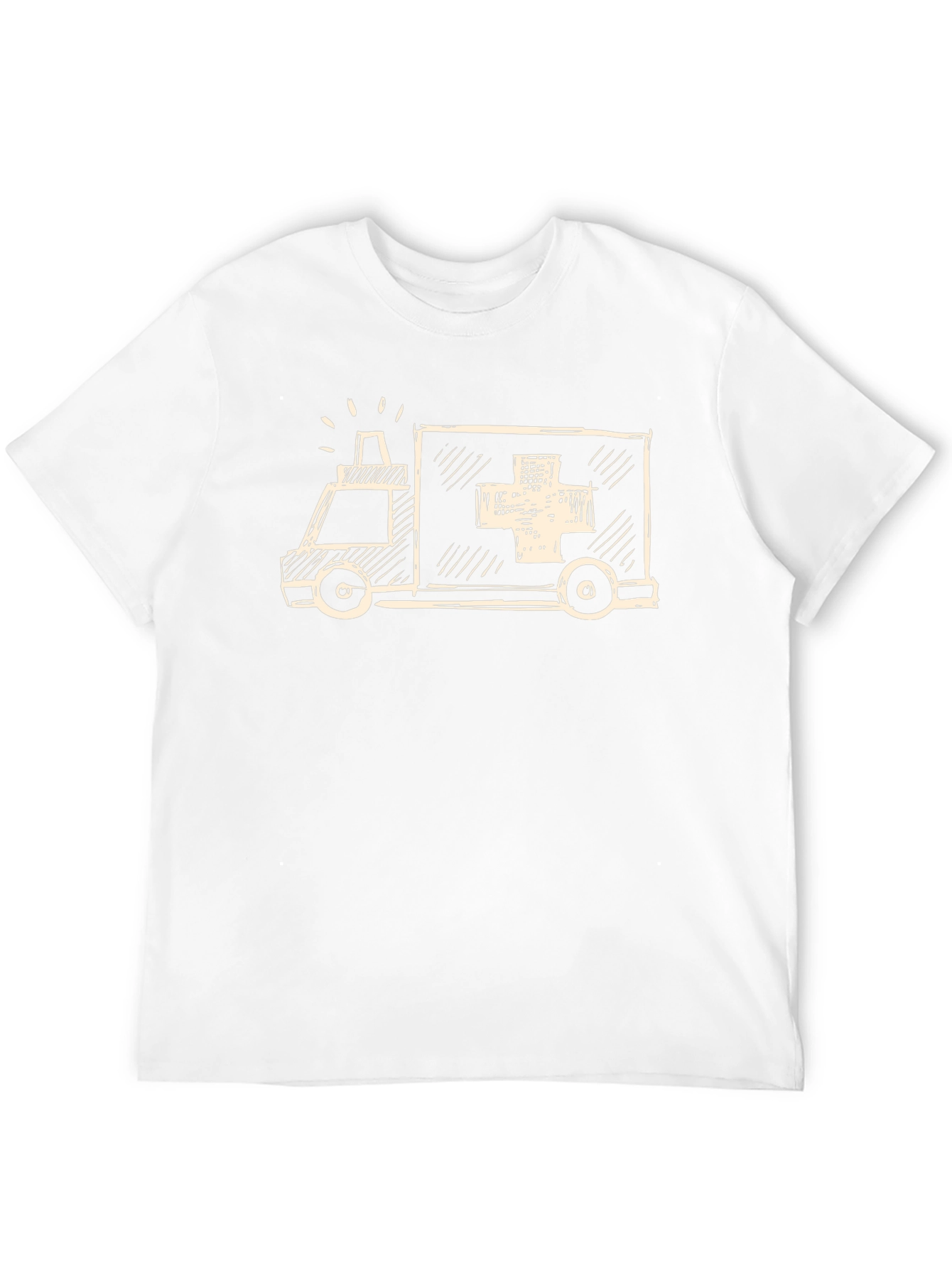 Black Sketch Ambulance Graphic Tee - Black Cotton Casual T-Shirt view 12