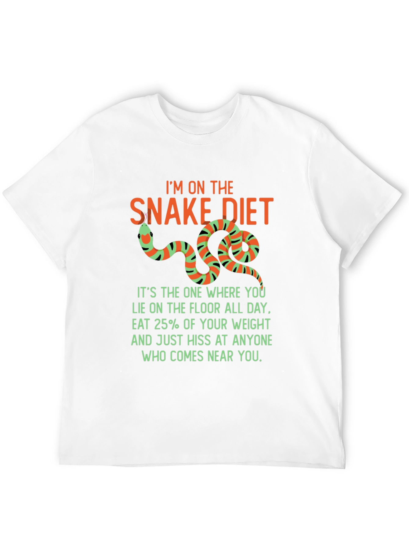 Black Funny Snake Diet T-Shirt view 12