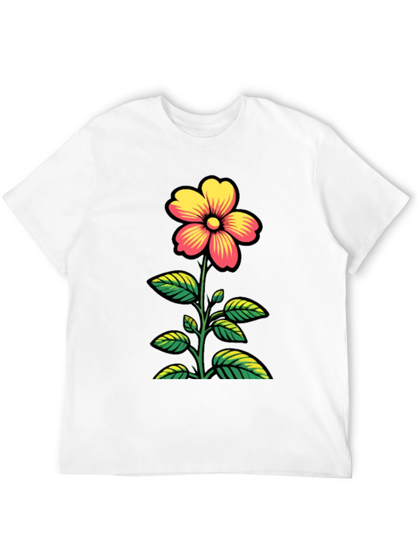 Black Floral Graphic T-Shirt - Black Cotton Tee view 12