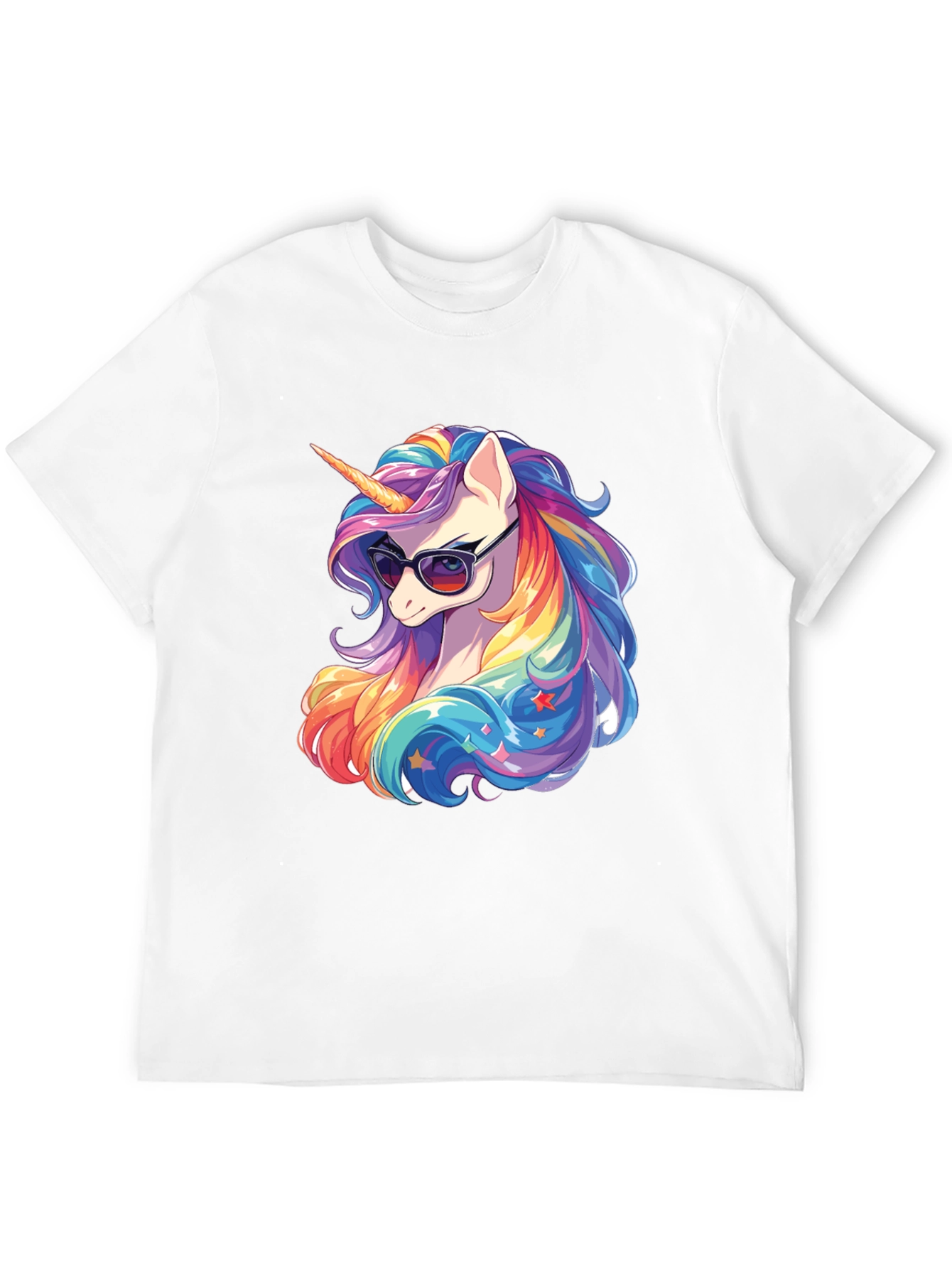 Cool Unicorn Graphic Tee - Rainbow Mane, Sunglasses - 12