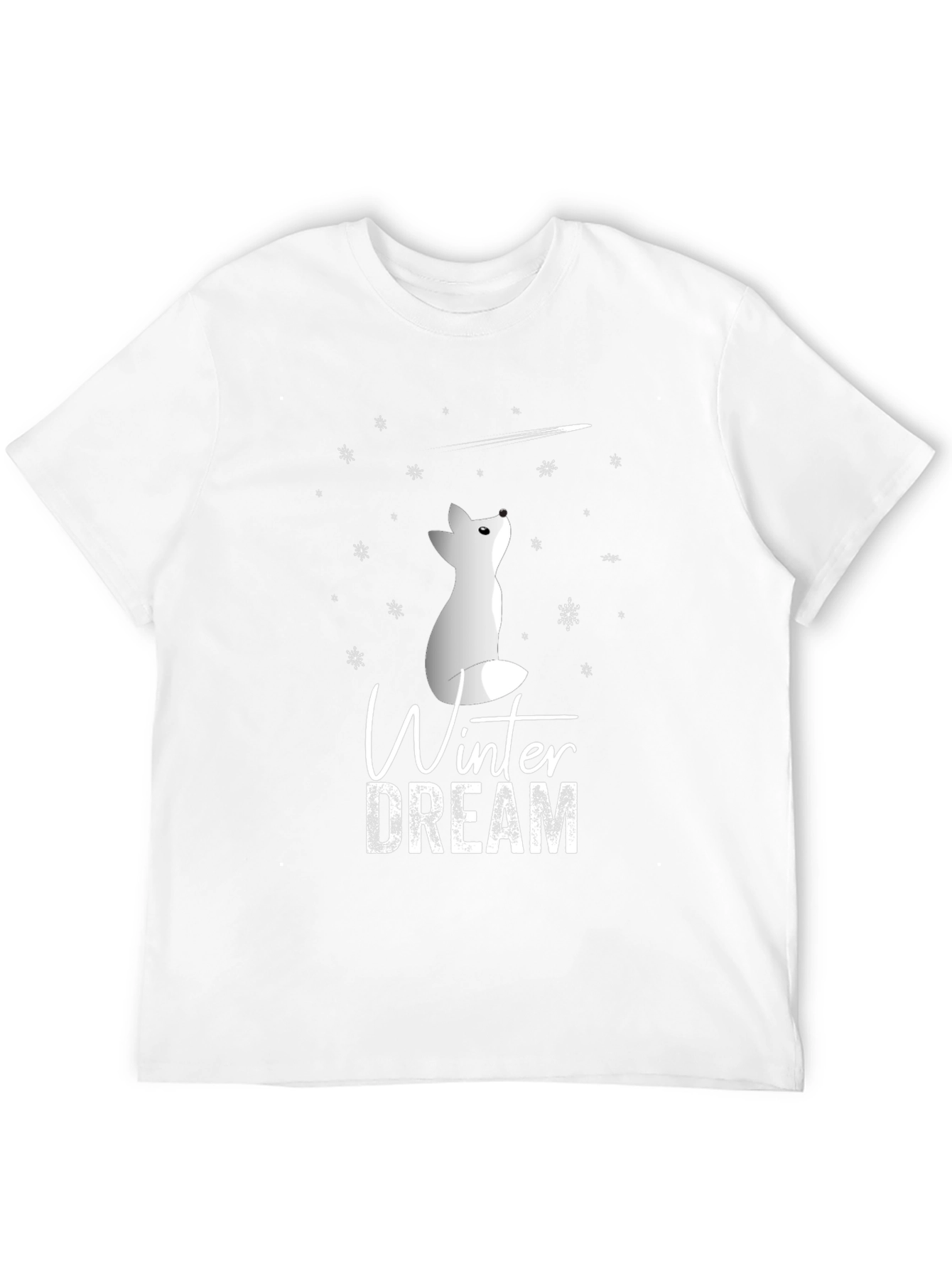 Black Winter Dream Fox Graphic Tee - Soft Cotton Blend view 12
