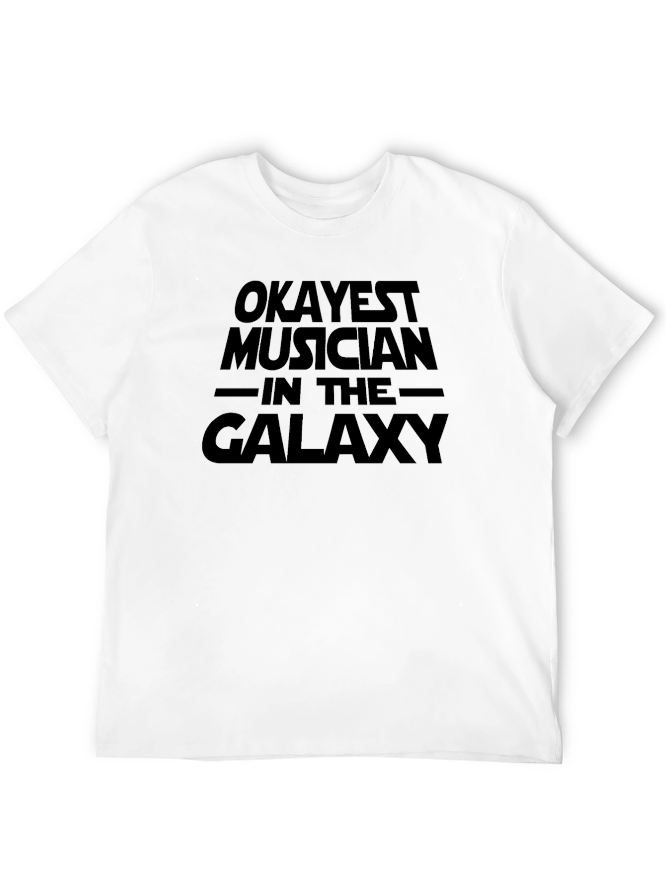 Black Okayest Musician in the Galaxy Black T-Shirt view 12