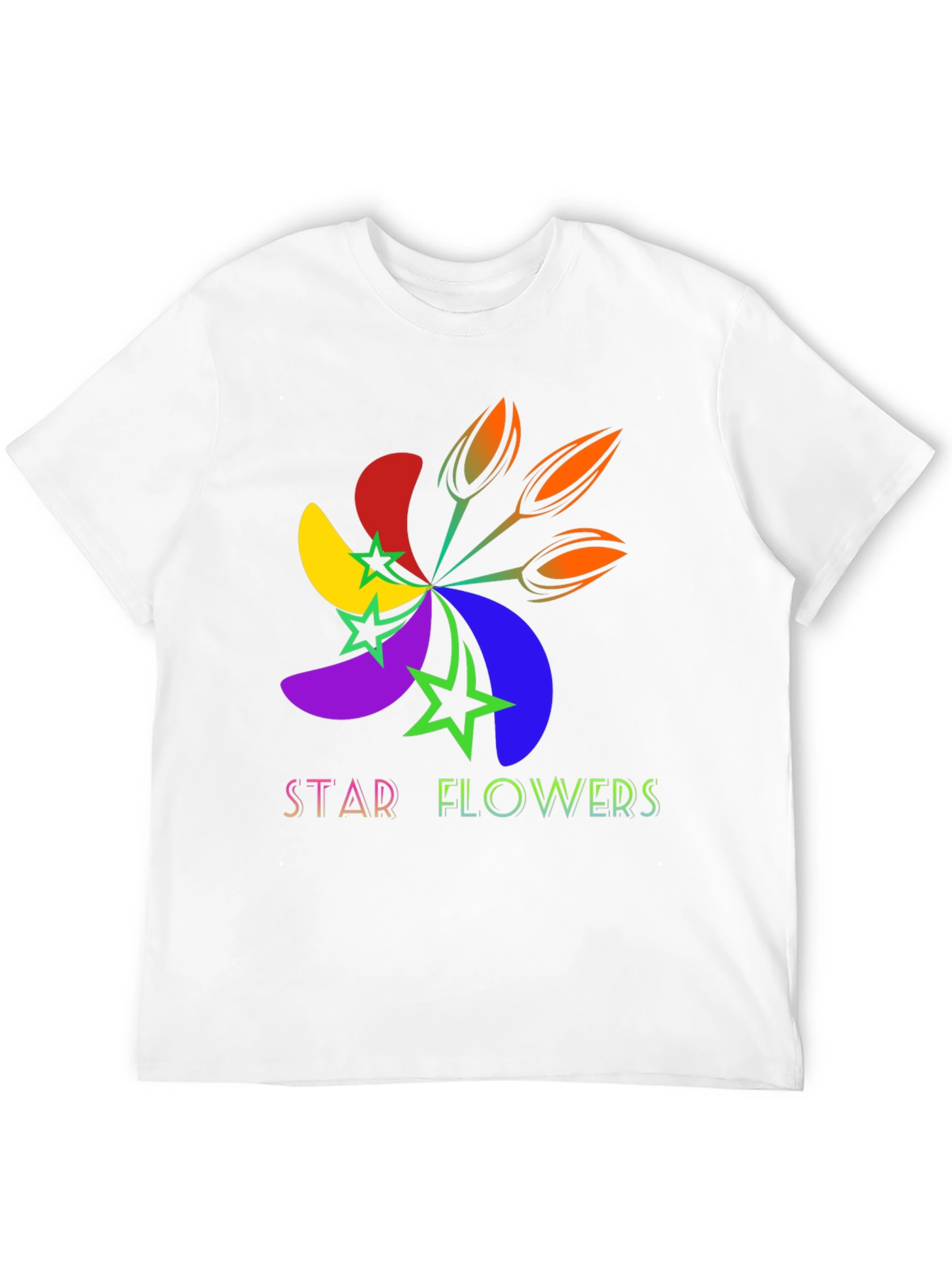 Black Star Flowers Graphic Tee - Bold & Bright Design view 12