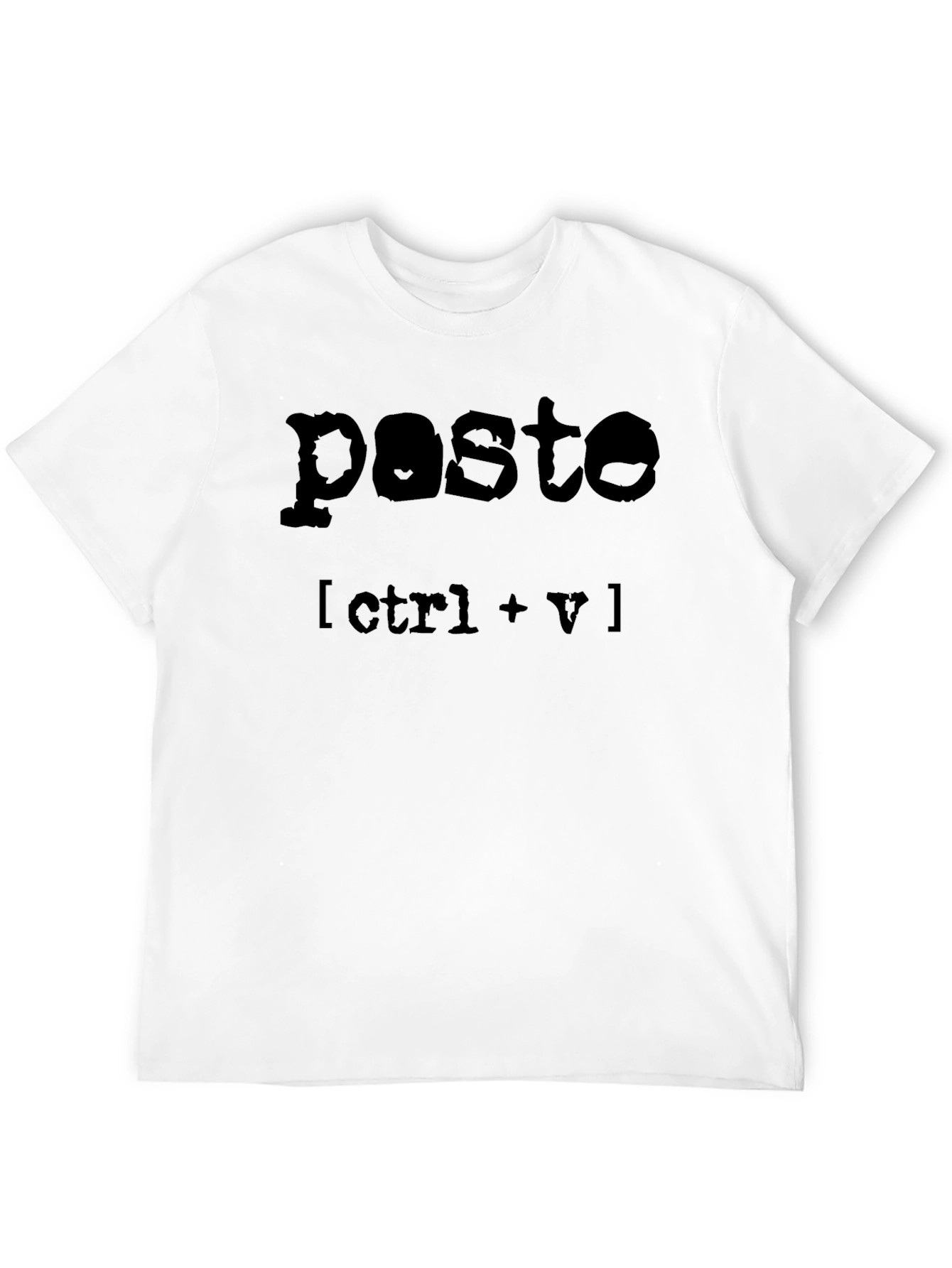 Black Paste Ctrl+V Graphic Tee - Black Cotton Blend view 12