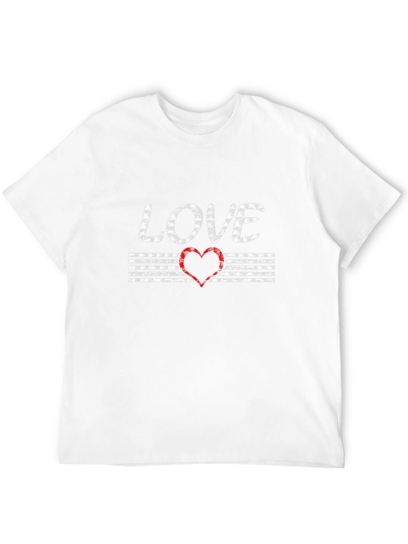 Black Love Graphic T-Shirt - Distressed Heart Design view 12