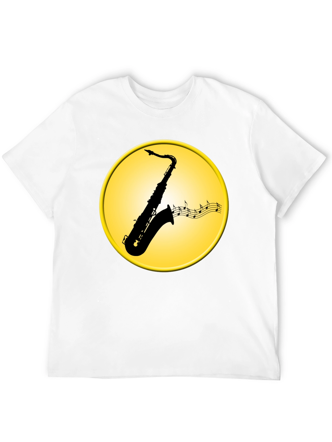 Black Saxophone Music Notes Graphic Tee view 12