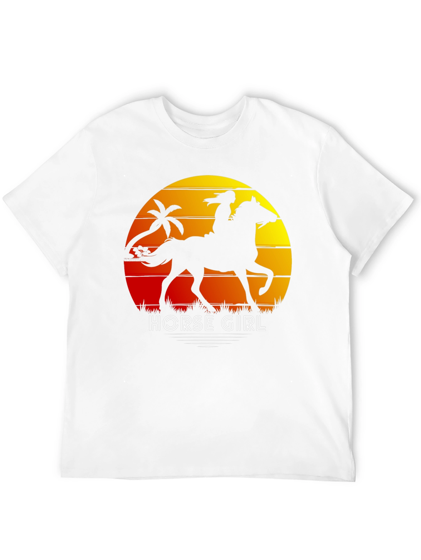 Black Horse Girl Sunset Graphic Tee view 12