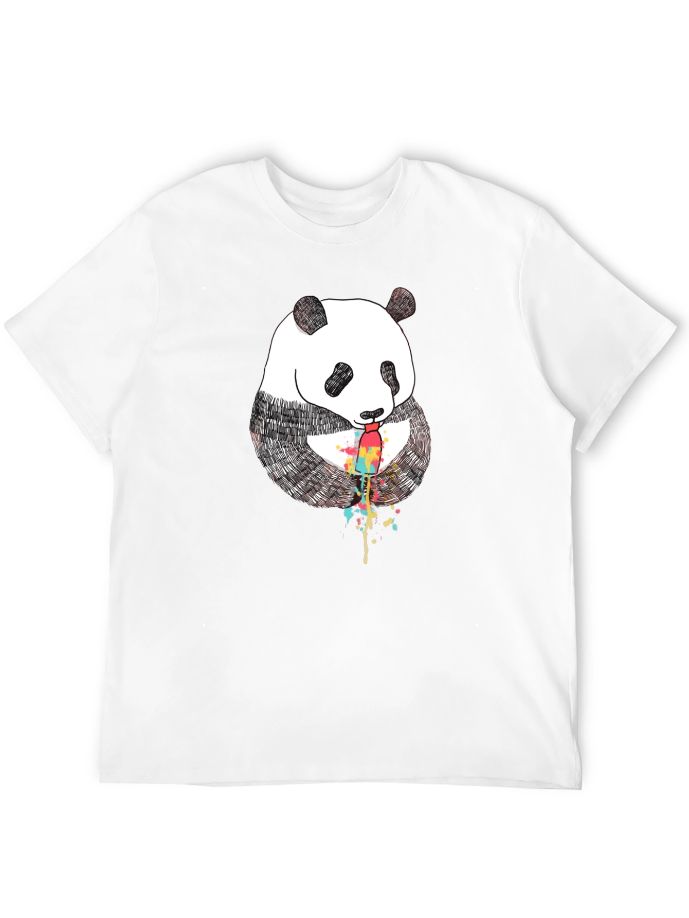 Black Panda Popsicle Graphic Tee - Black Cotton T-Shirt view 12