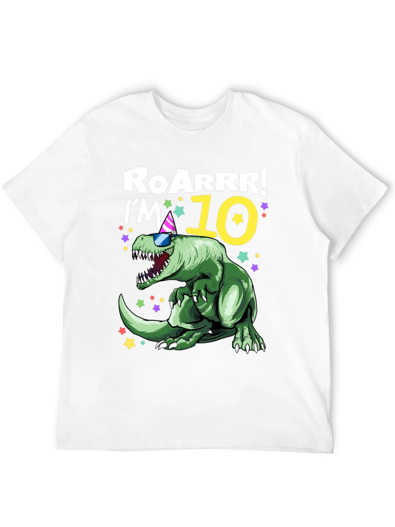 Black Roarrr! I'm 10 Dinosaur T-Shirt view 12