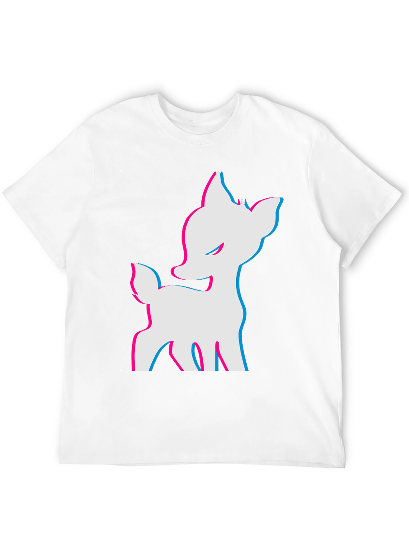 Black Cool 3D Deer Graphic Black T-Shirt view 12