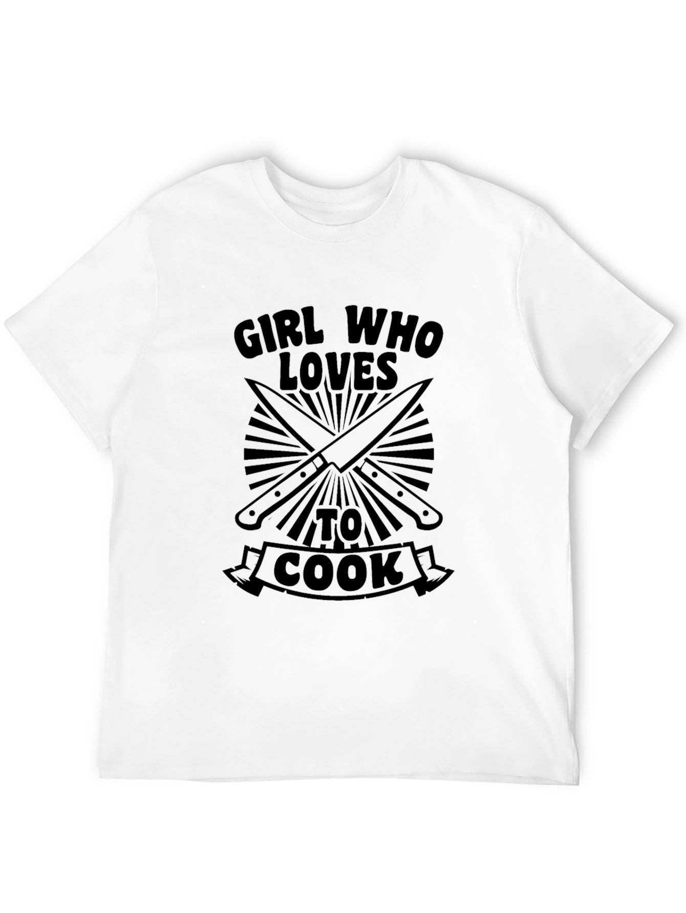 Girl Who Loves To Cook Black Graphic Tee - 12