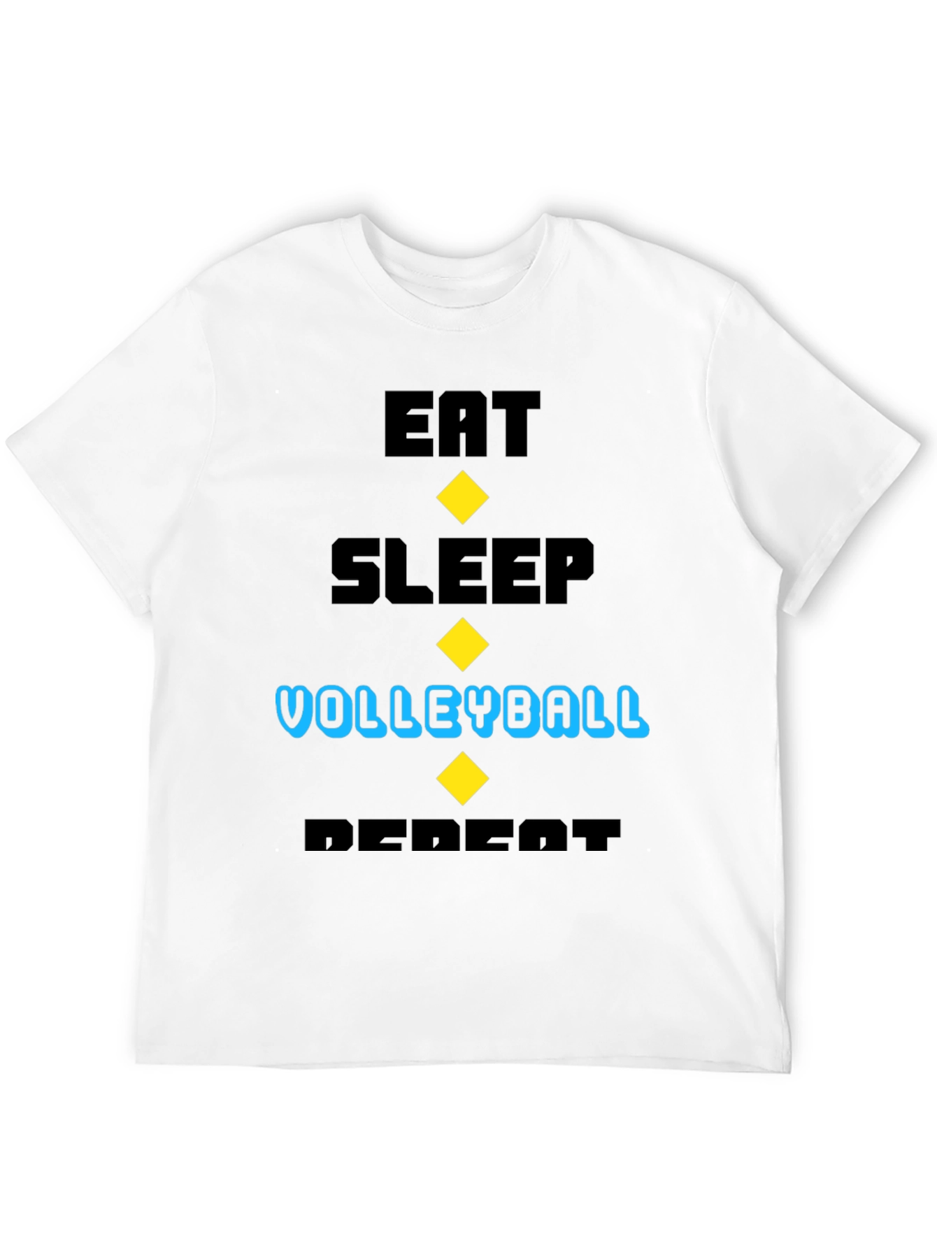 Black Eat Sleep Volleyball Repeat Black T-Shirt view 12